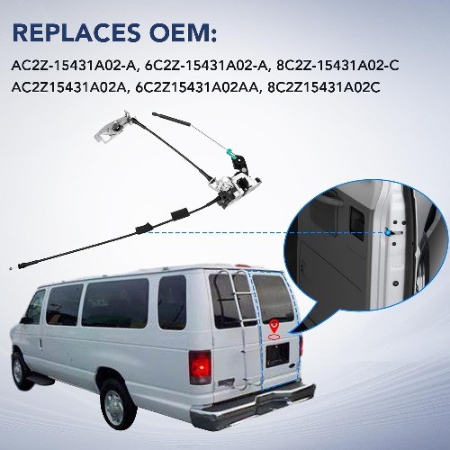 Rear Door Latch Cable - Right Passenger Side Lock Actuator Assembly for E150 E25