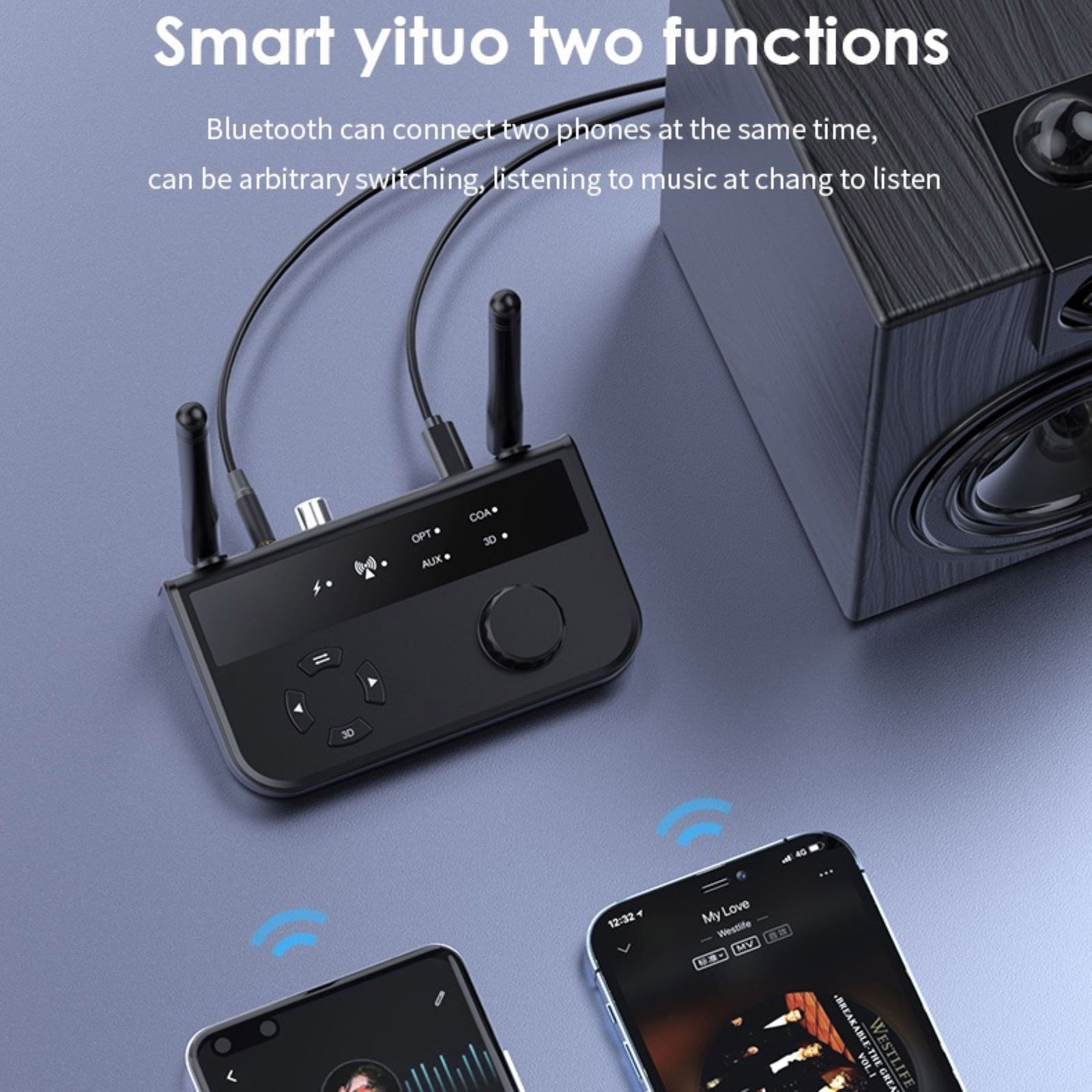1PC 5.3 version New Bluetooth Receiver For Seamless Auto Reconnection