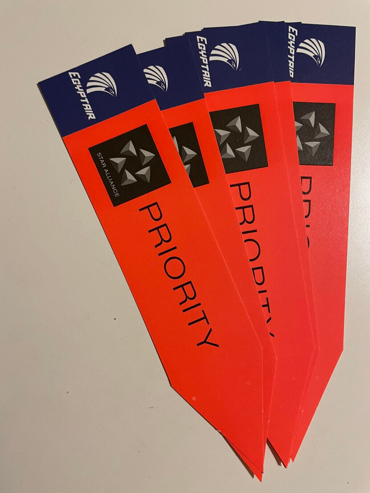 Egyptair set of 5 baggage luggage tag priority brand new