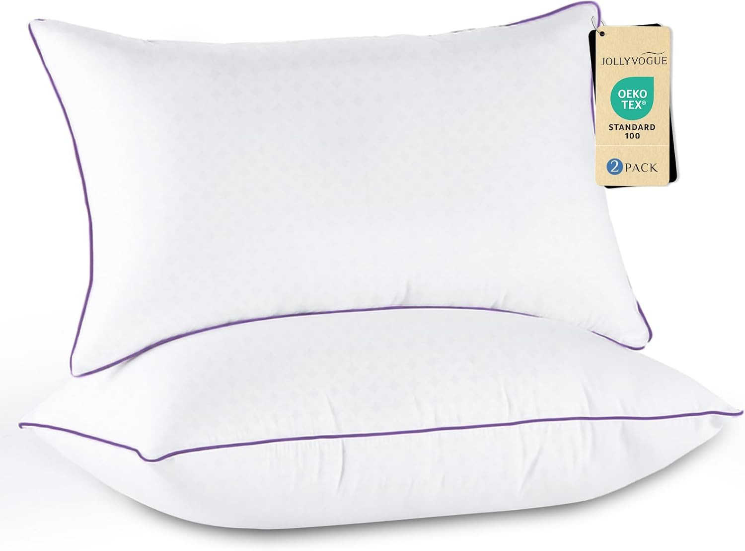 Pillows Queen Size Set of 2, Medium Supportive Bed Pillows with Super Soft down