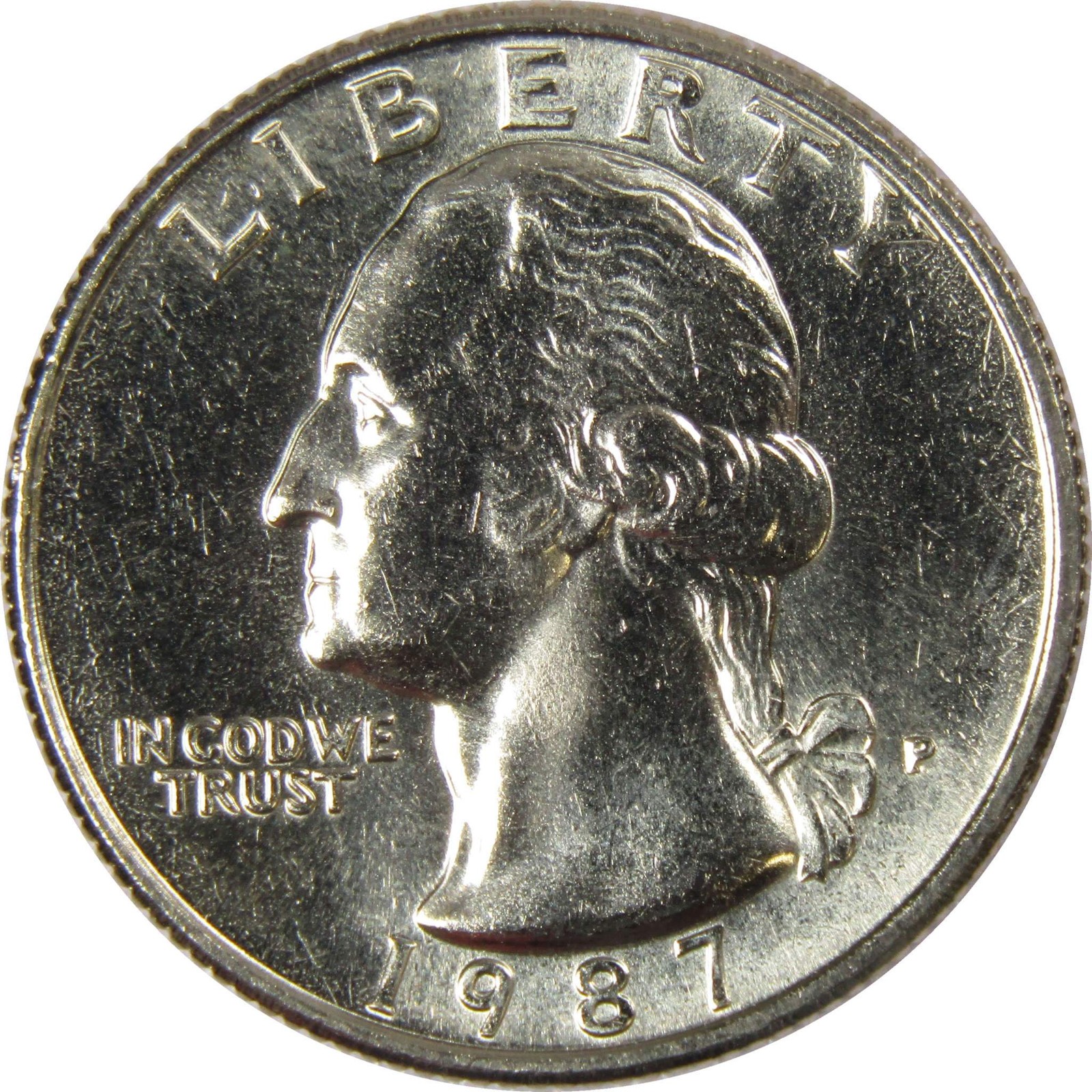 1987 P Washington Quarter Clad Uncirculated Mint State 25c Coin
