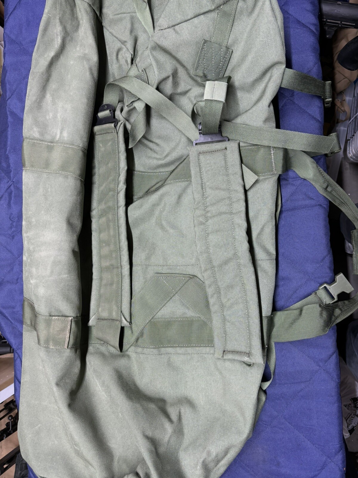 US Military Army IMPROVED Duffle Bag Back Pack USGI - OD GREEN Side Zip
