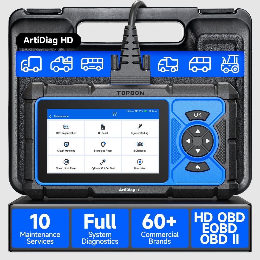 TOPDON Heavy Duty Truck Diesel Scanner Diagnostic Tool OBD Full System DPF Regen