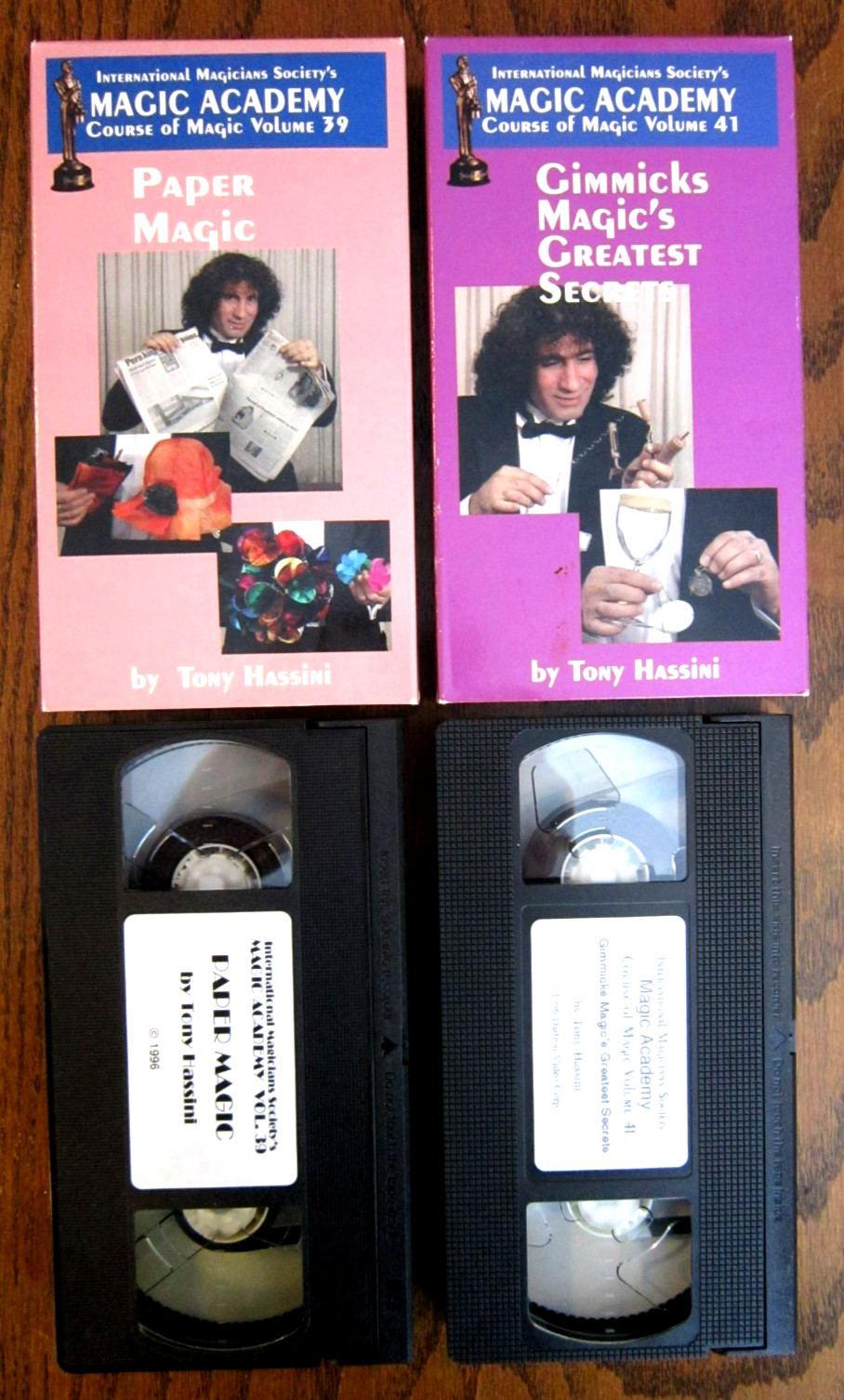Magic Tricks PAPER MAGIC & GIMMICKS by Tony Hassini - 2 VHS Videos 30 min each