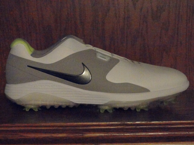 New! Mens 10.5 NIKE VAPOR PRO BOA GOLF SPIKES/SHOES WHITE/GREY/VOLT AQ1790-102