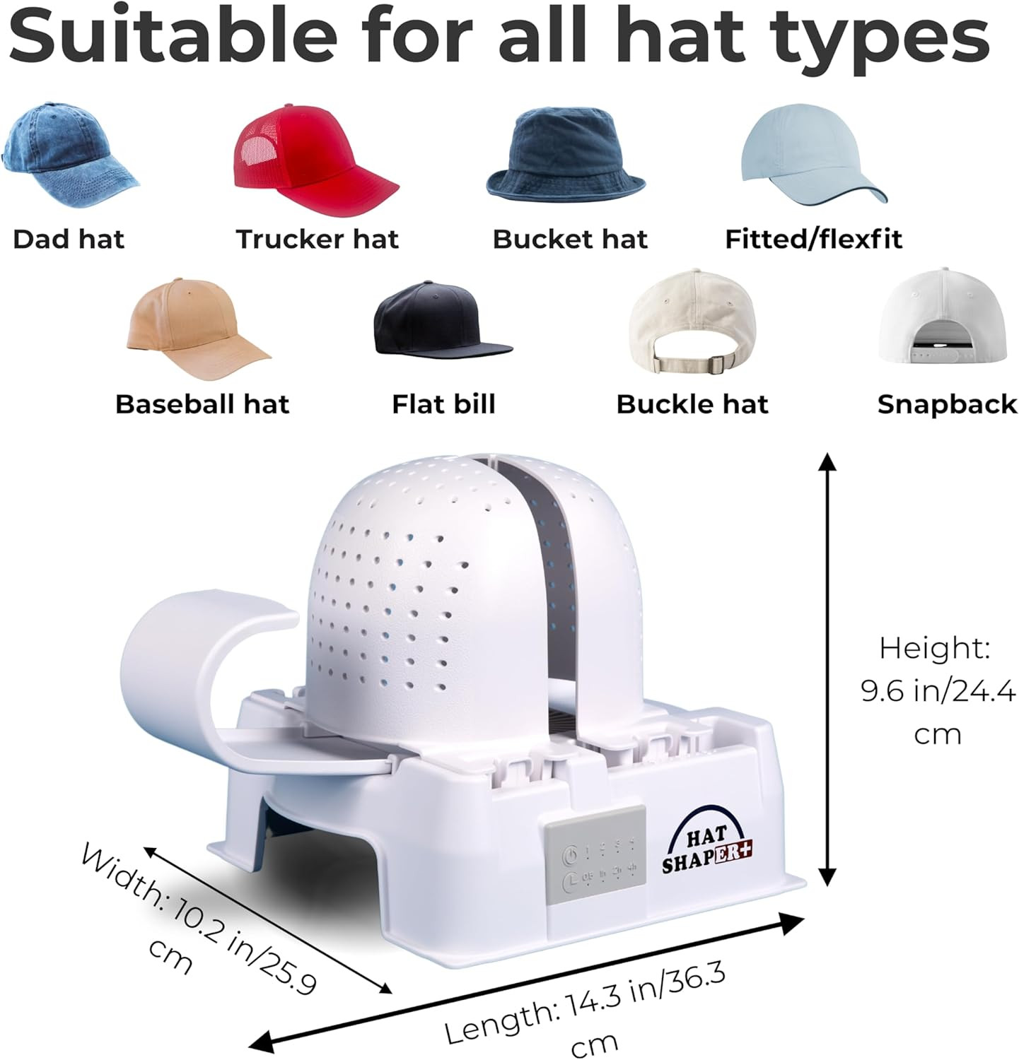 Adjustable Hat Shaper Machine with Stiffening Spray - Baseball Cap Shaper - Care