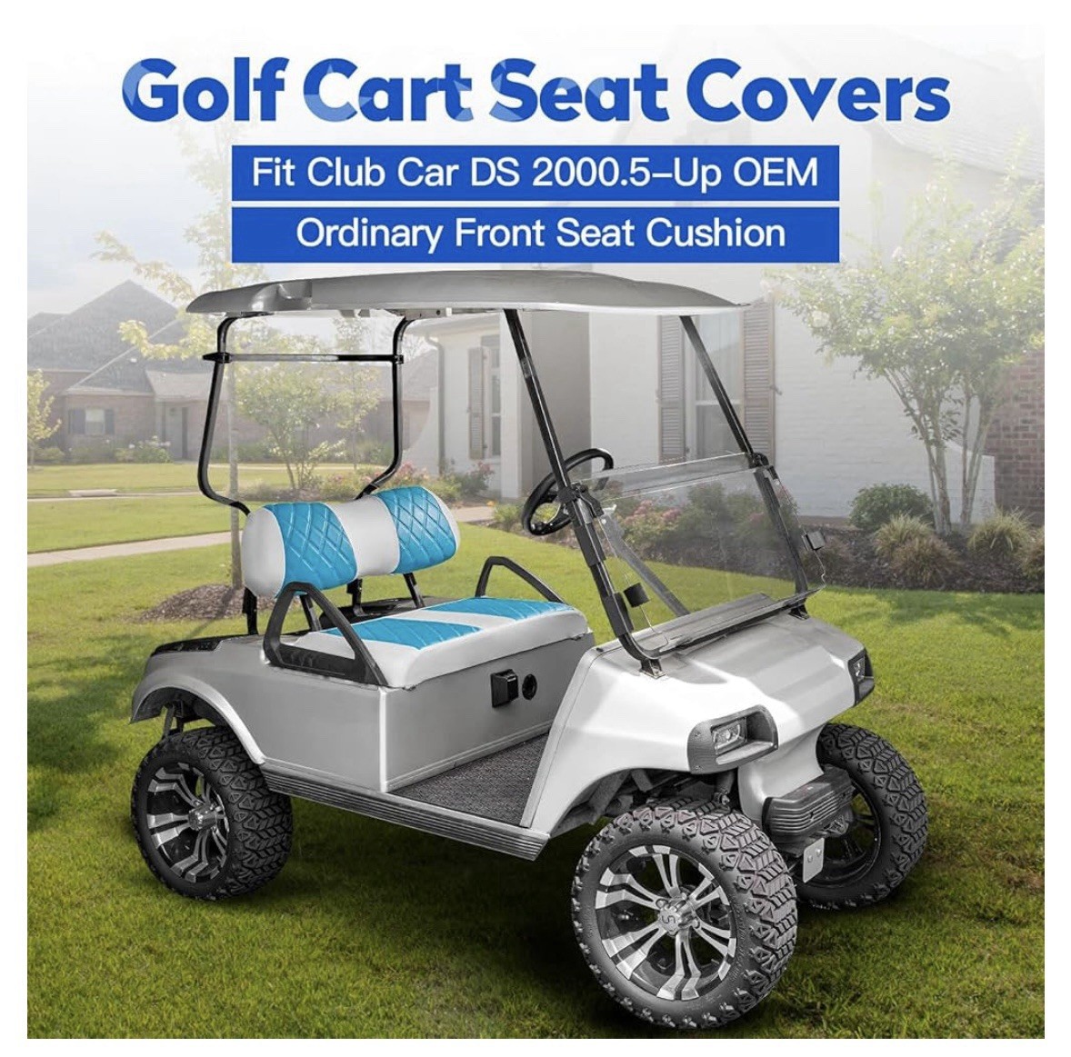 Nokins Golf Cart Diamond Seat Covers for OEM Front Cushions – Durable & Stylish