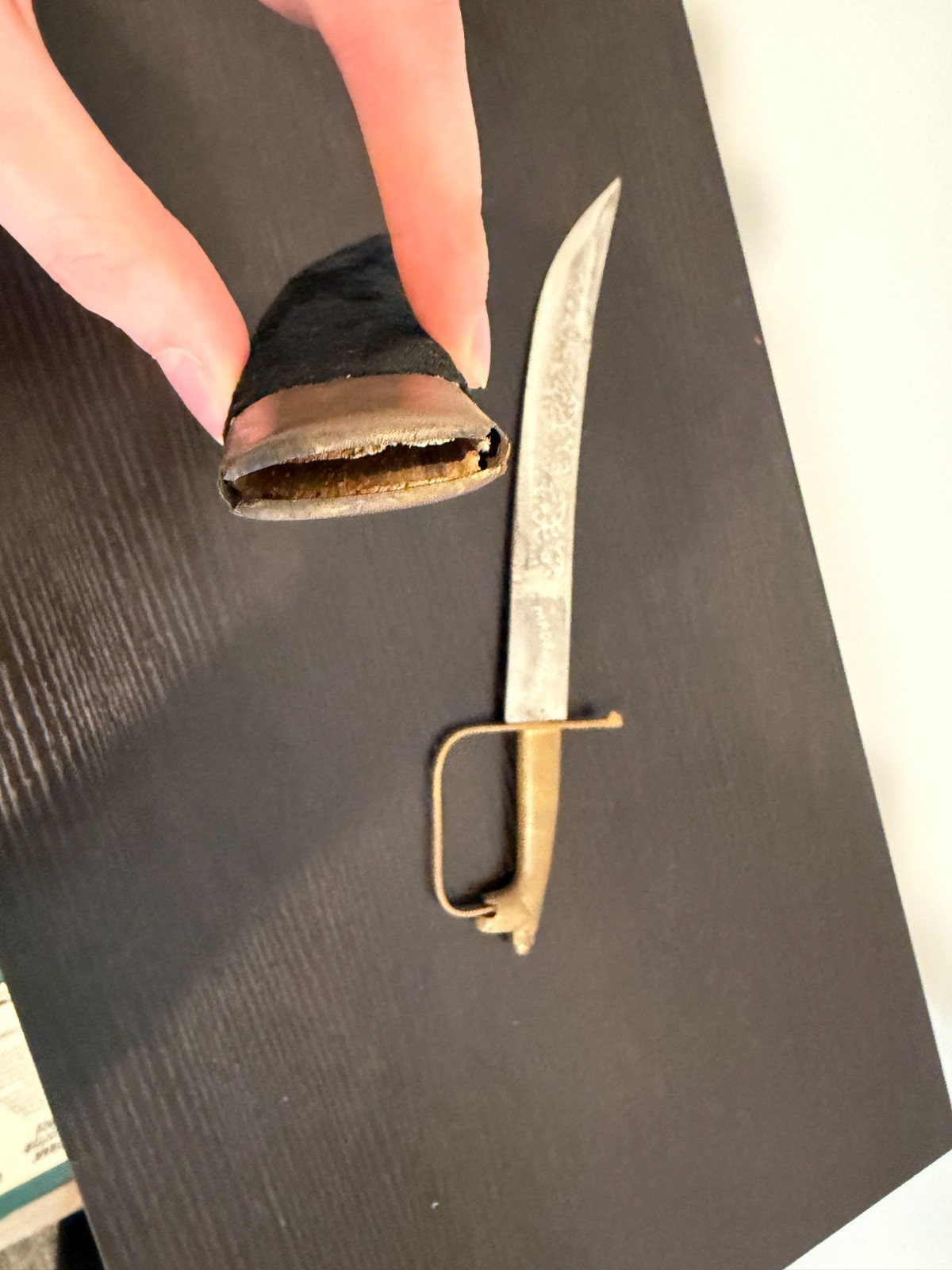 Ornamental Eastern Saber Knife | Metal, Wood, and Felt | Display Only