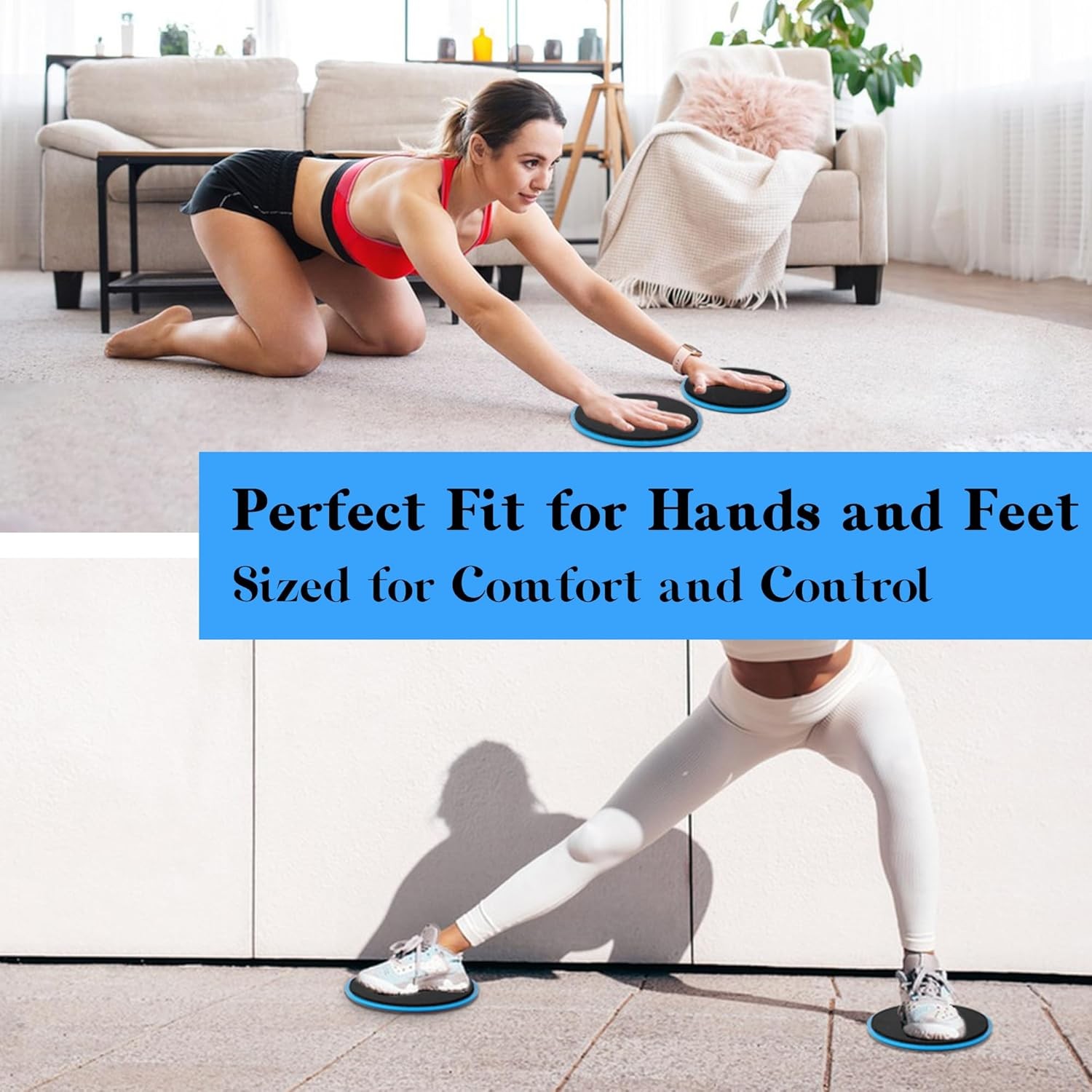 ZILLEEN Exercise Sliders for Working Out Fitness Discs for Pilates Women Men, 2
