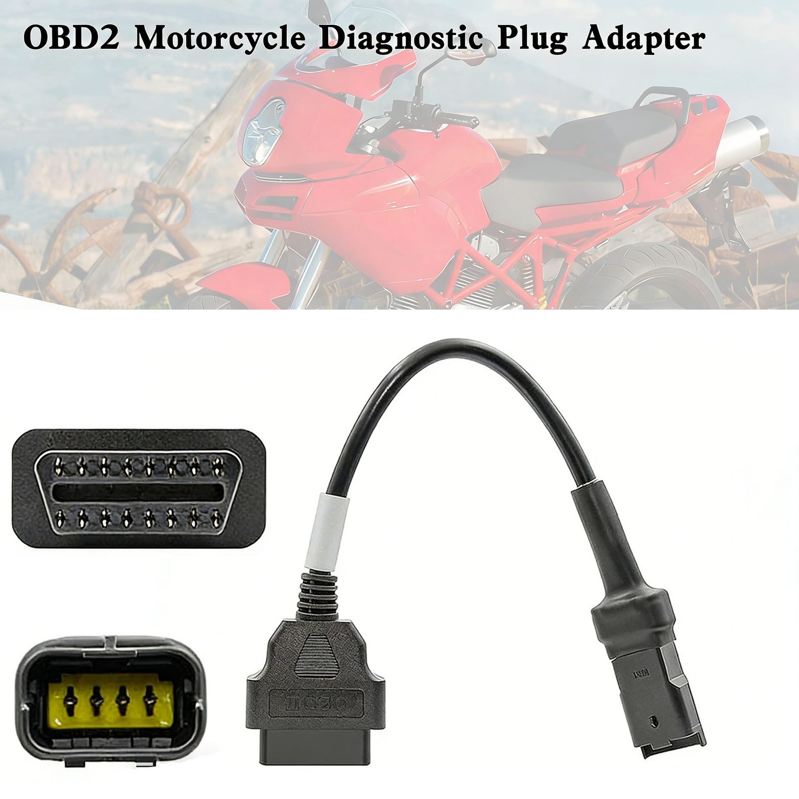 4pin To 16pin Obd2 Diagnostic Adapter Converter Cable For Ducati Scanner Cable