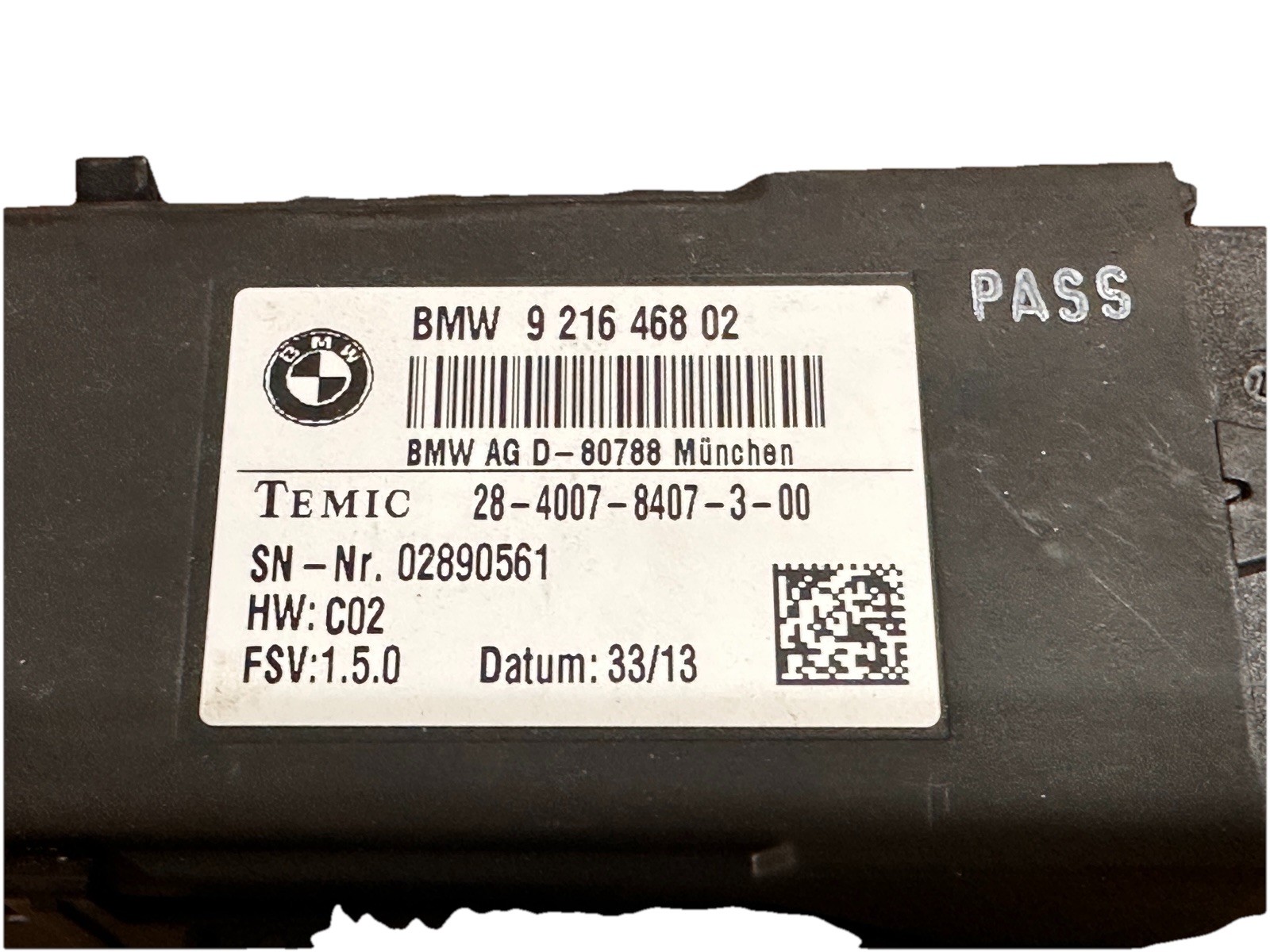 2012-2016 BMW GT 328i F30 Heated Seat Control Module 921646802. OEM .