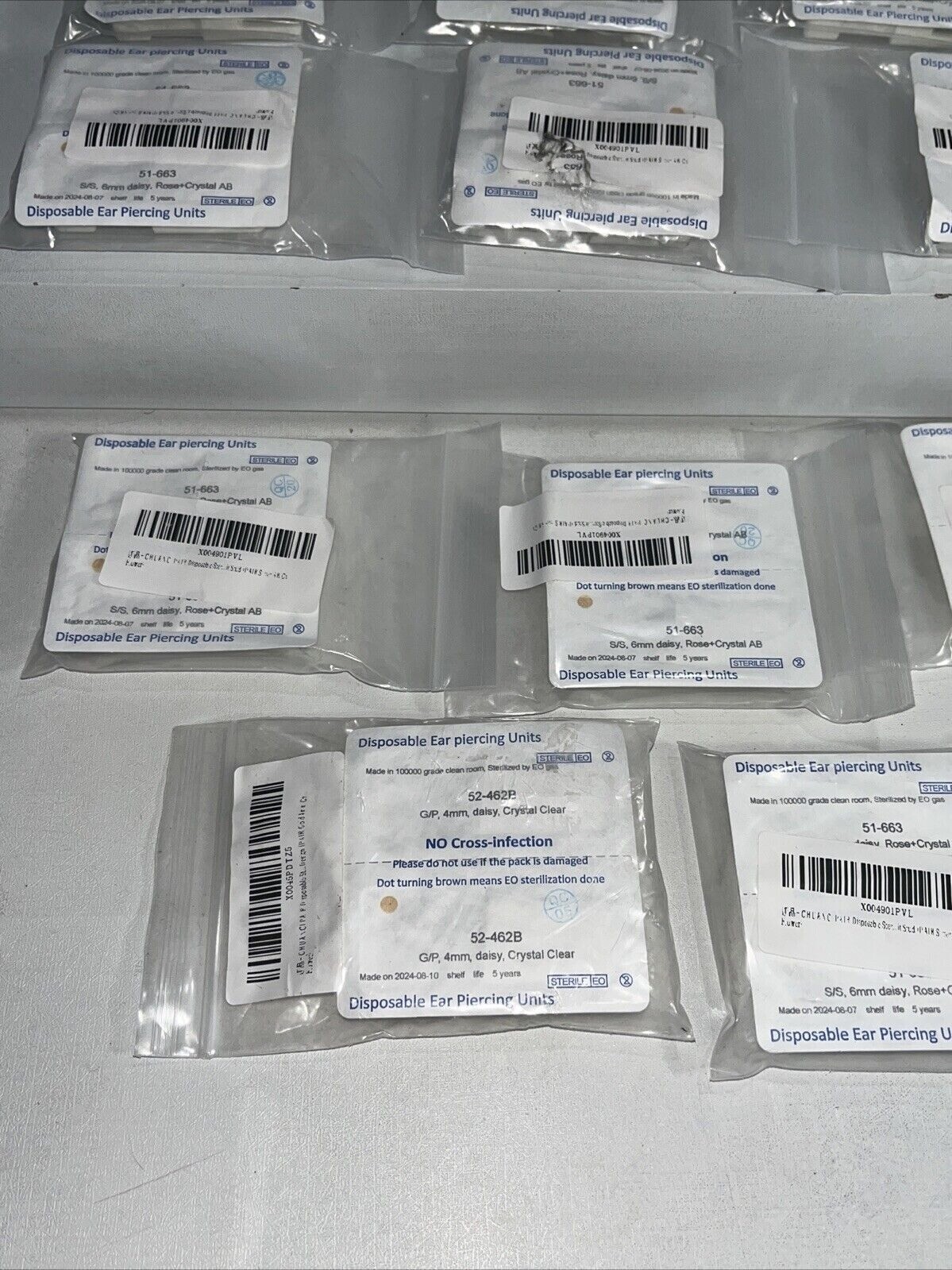 11 Sets Disposable Ear Piercing Units Sealed 106m, 14mm