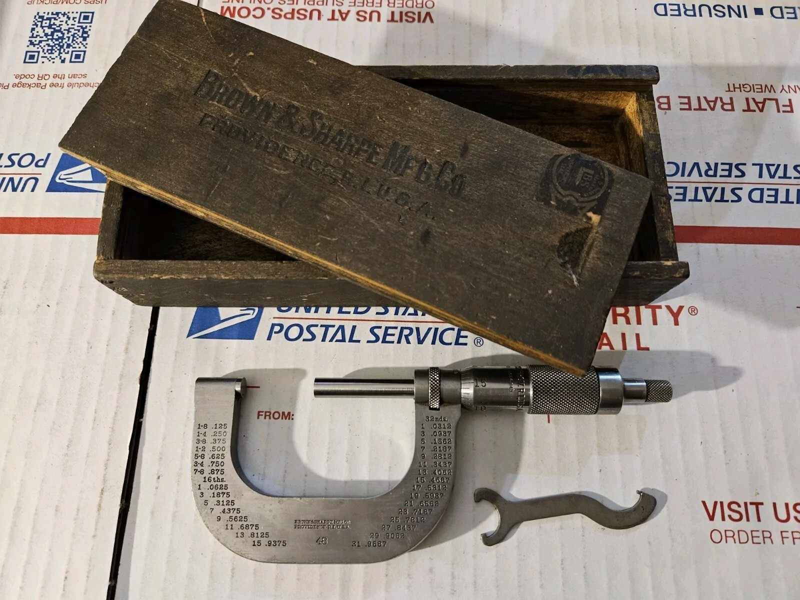 Brown & Sharpe No. 48 1-2" Micrometer Machinist Tool Vintage Made In USA
