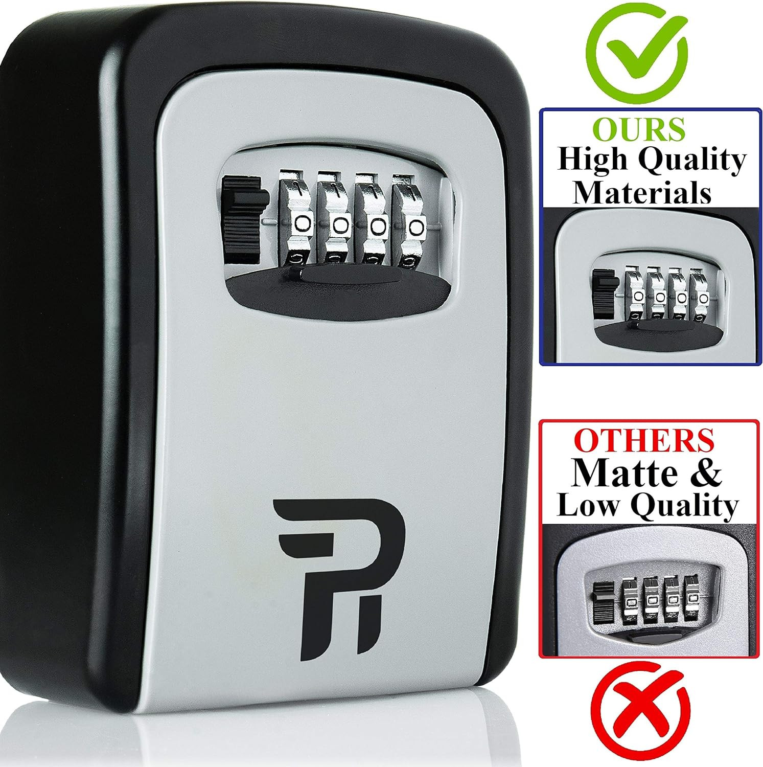 Lock Box for Keys with Code - Wall Mount Spare Key Lockbox Outdoor - Combinat...