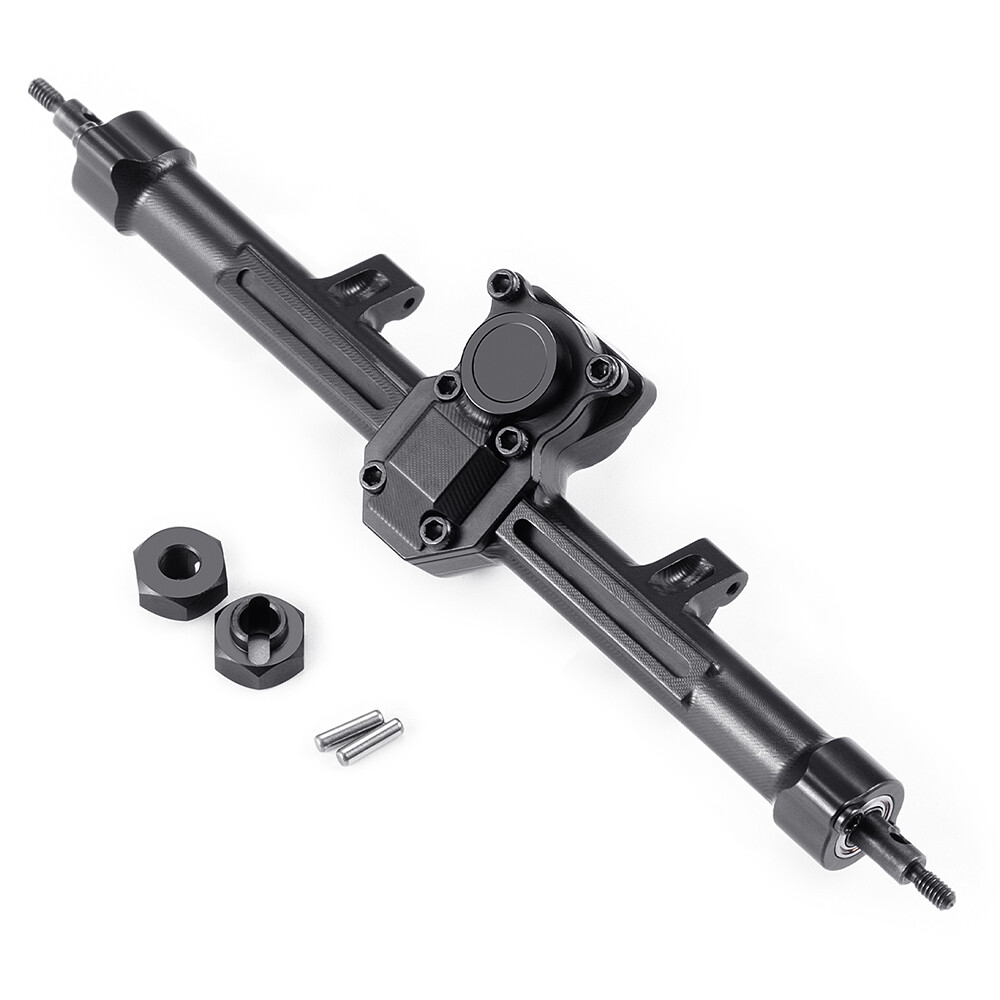 RCBATER Alu +4mm Extended Front & Rear Axles Kit for RC 1/24 Axial SCX24 Crawler
