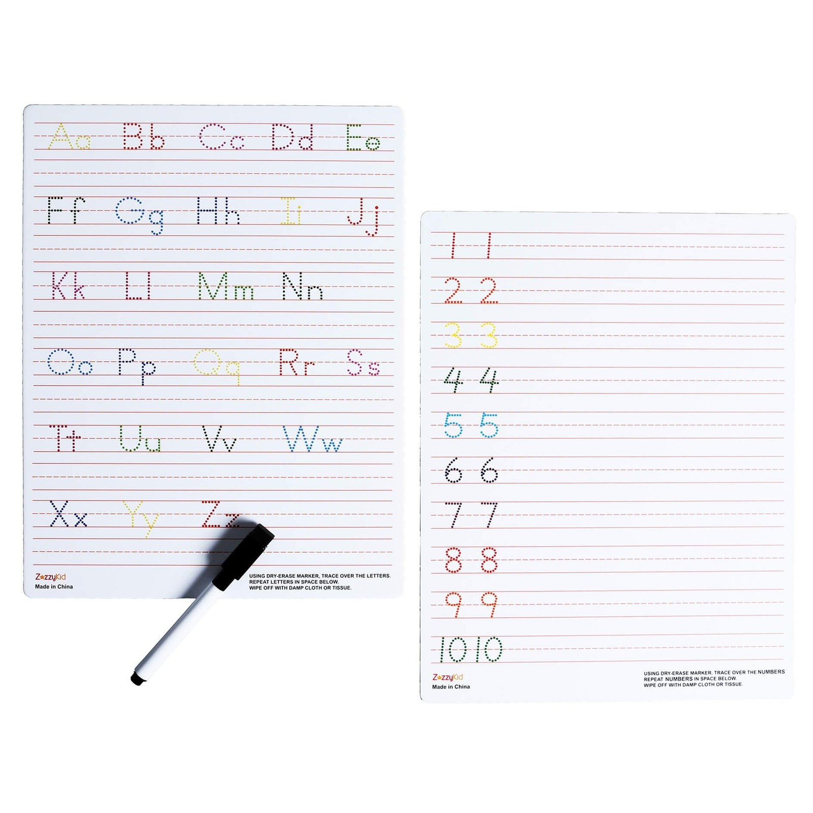 Dry Erase Alphabet Tracing Board: Letter and Numbers Handwriting Practice for...