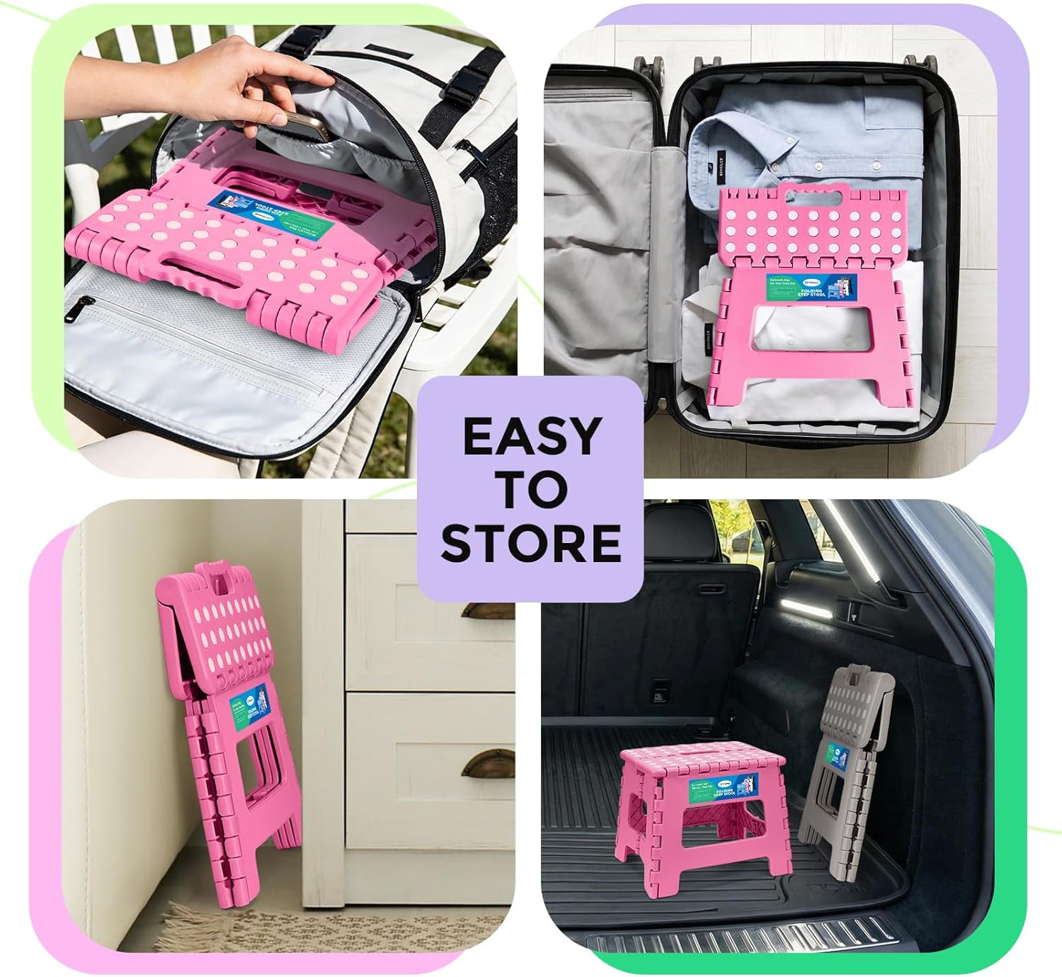 Folding Step Stool 9 Inch, Kids Step Stool, Heavy Duty Step Stools for Adults