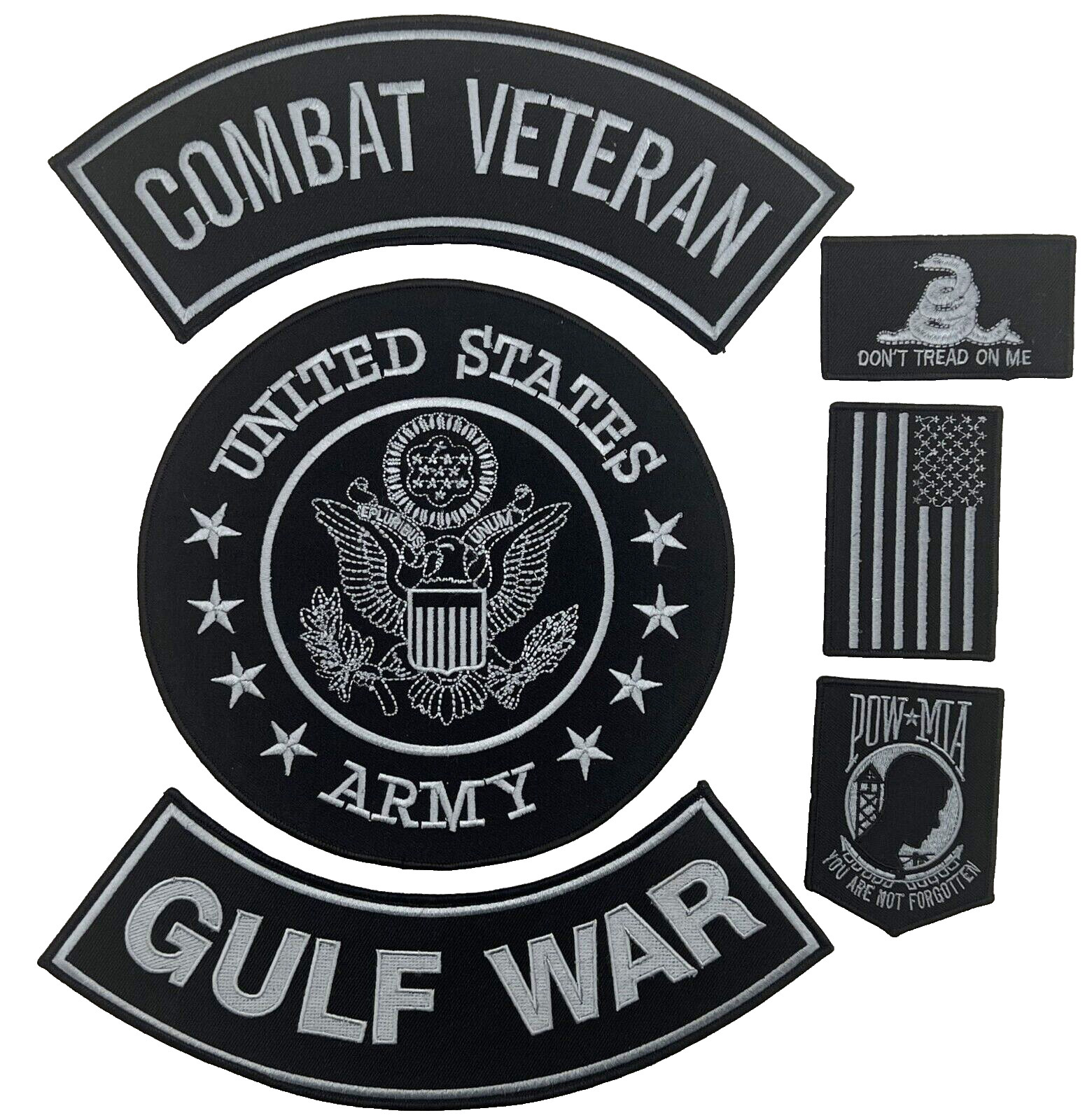 US ARMY SEAL COMBAT VETERAN GULF WAR MILITARY MOTORCYCLE VEST LOT OF 6 PATCHES