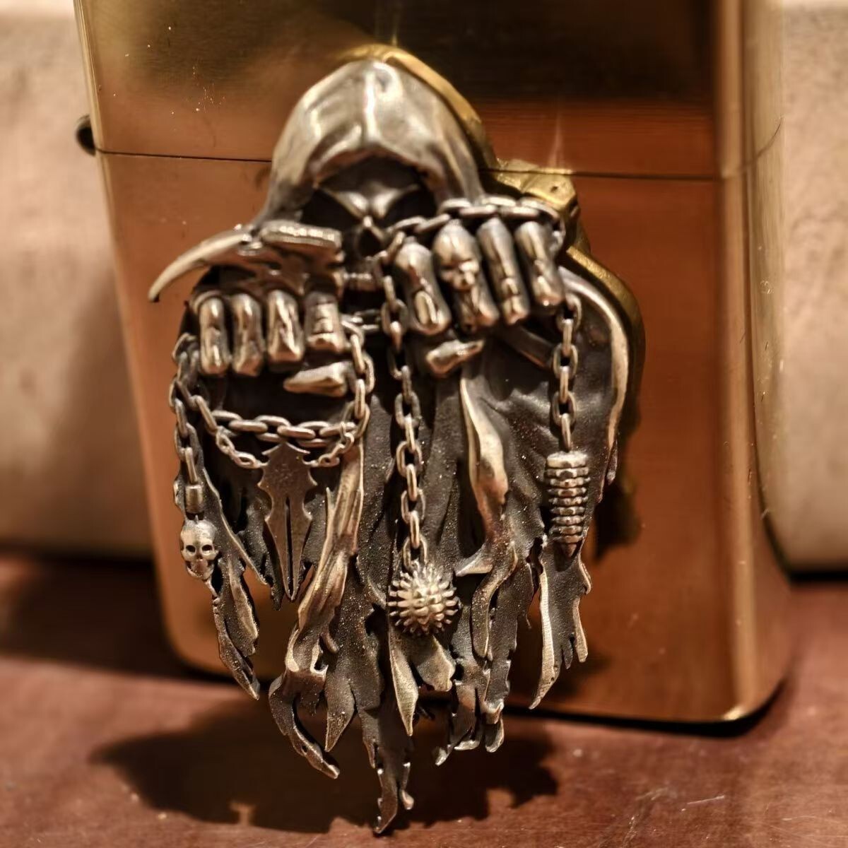 1 piece Devil statue pure copper sticker Lighter DIY Accessory