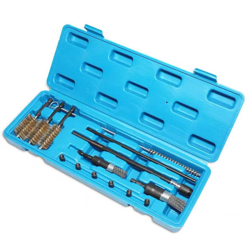 14pc Diesel Injector Seat Port Cleaner Auto Engine Maintenance Cleaning Brushes