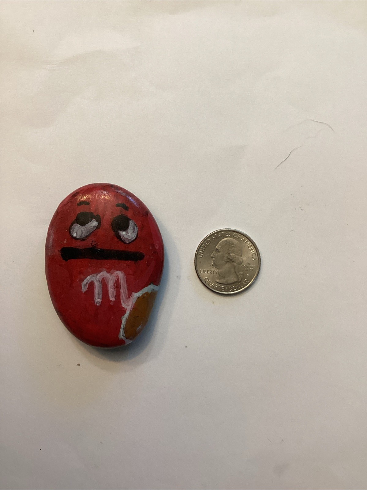 Premium Red M&M Hand Painted Rock