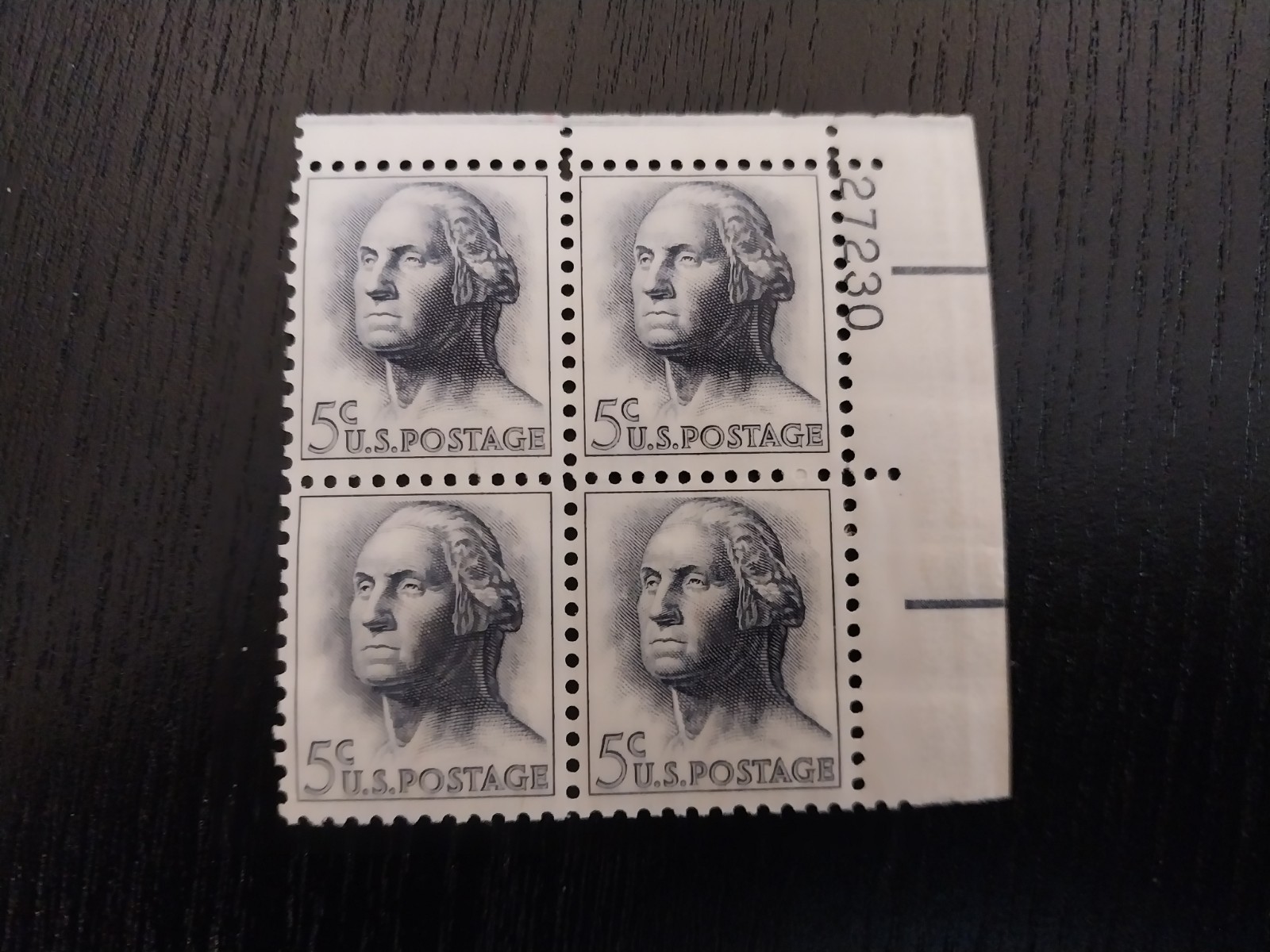 4 Stamps 5 Cents US Postage George Washington Unused