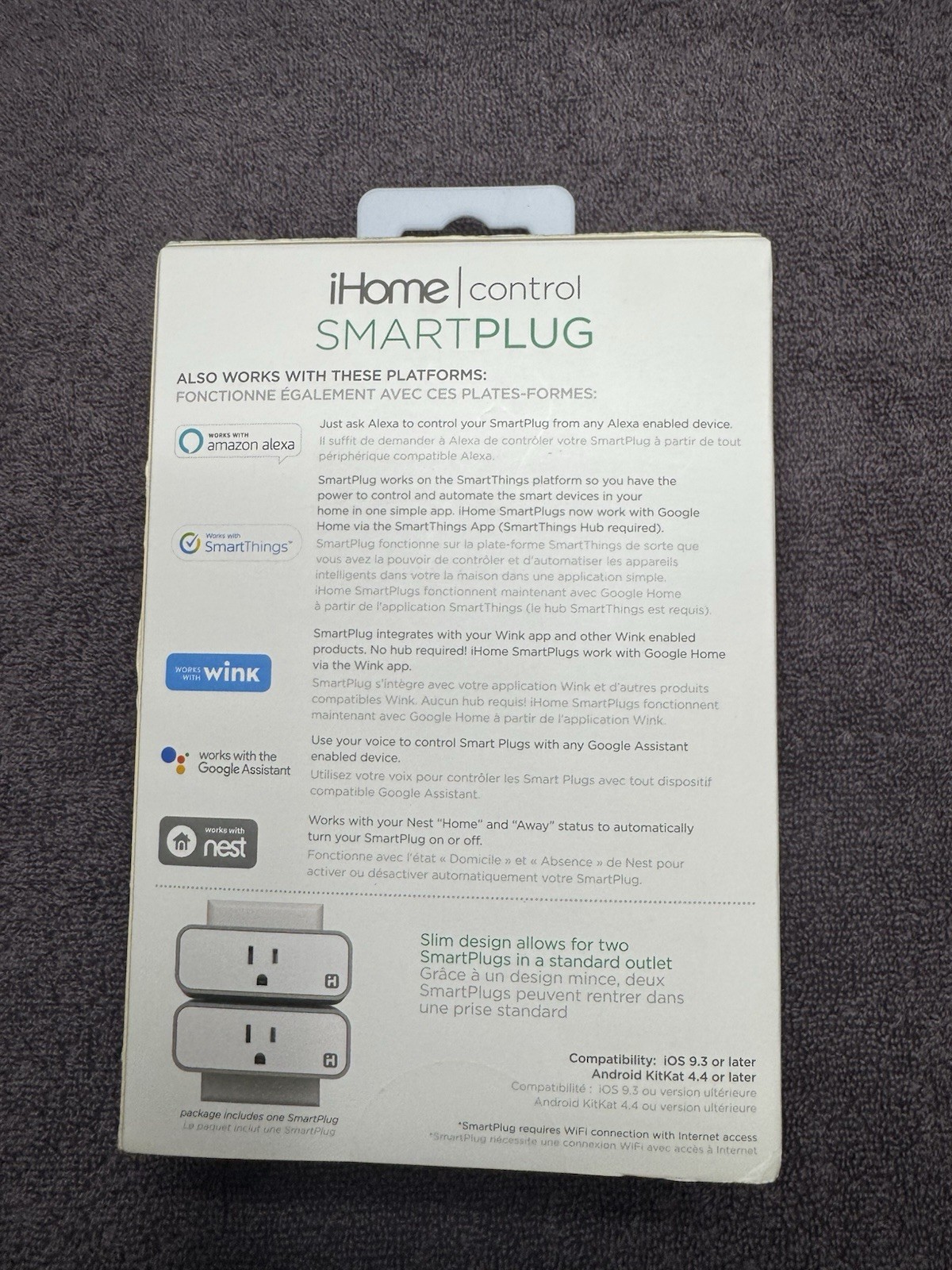 iHome iSP6XC Wi-Fi Smart Plug White App-Controlled