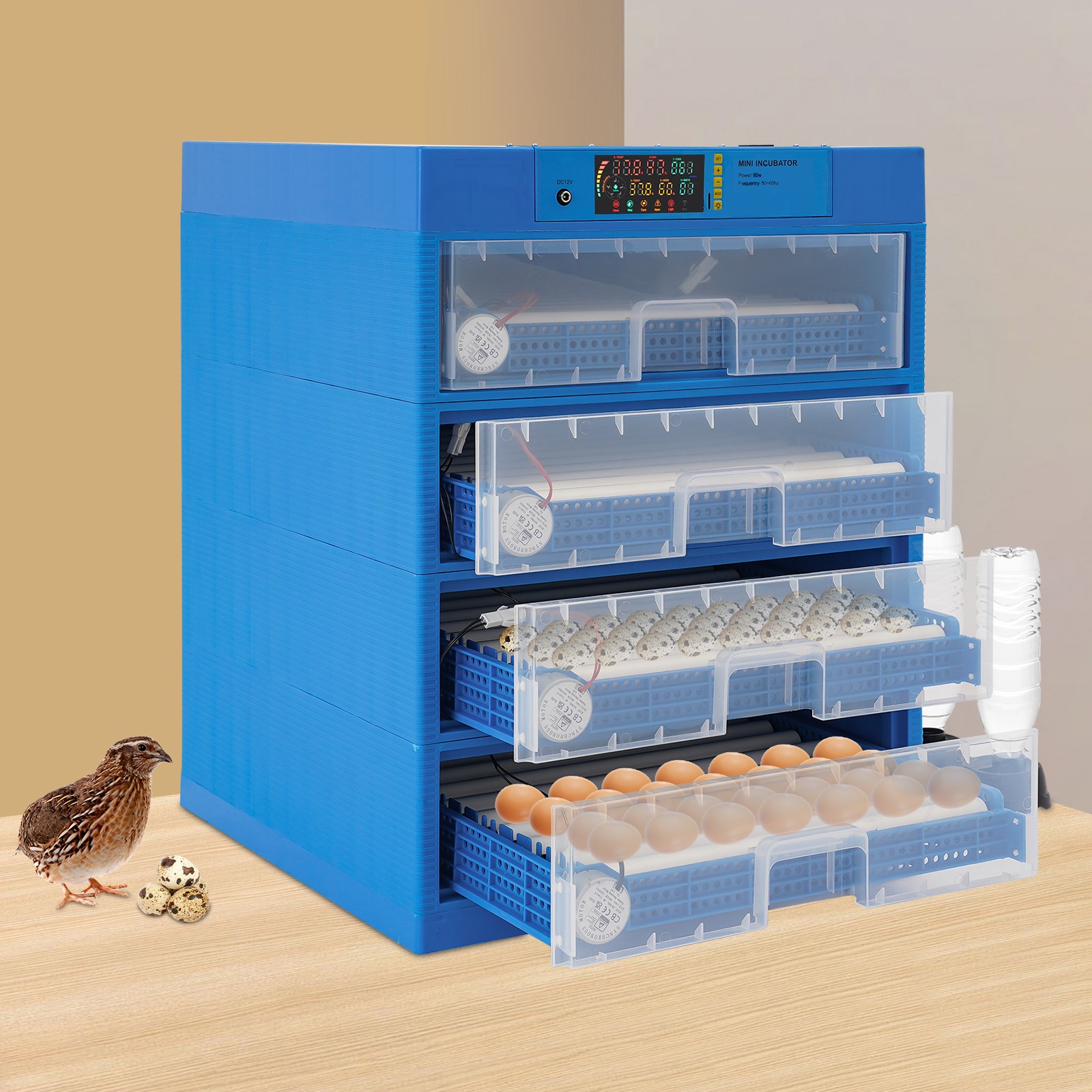 256 Egg Incubator Automatic Egg Turning & Temperature Control Digital Incubators