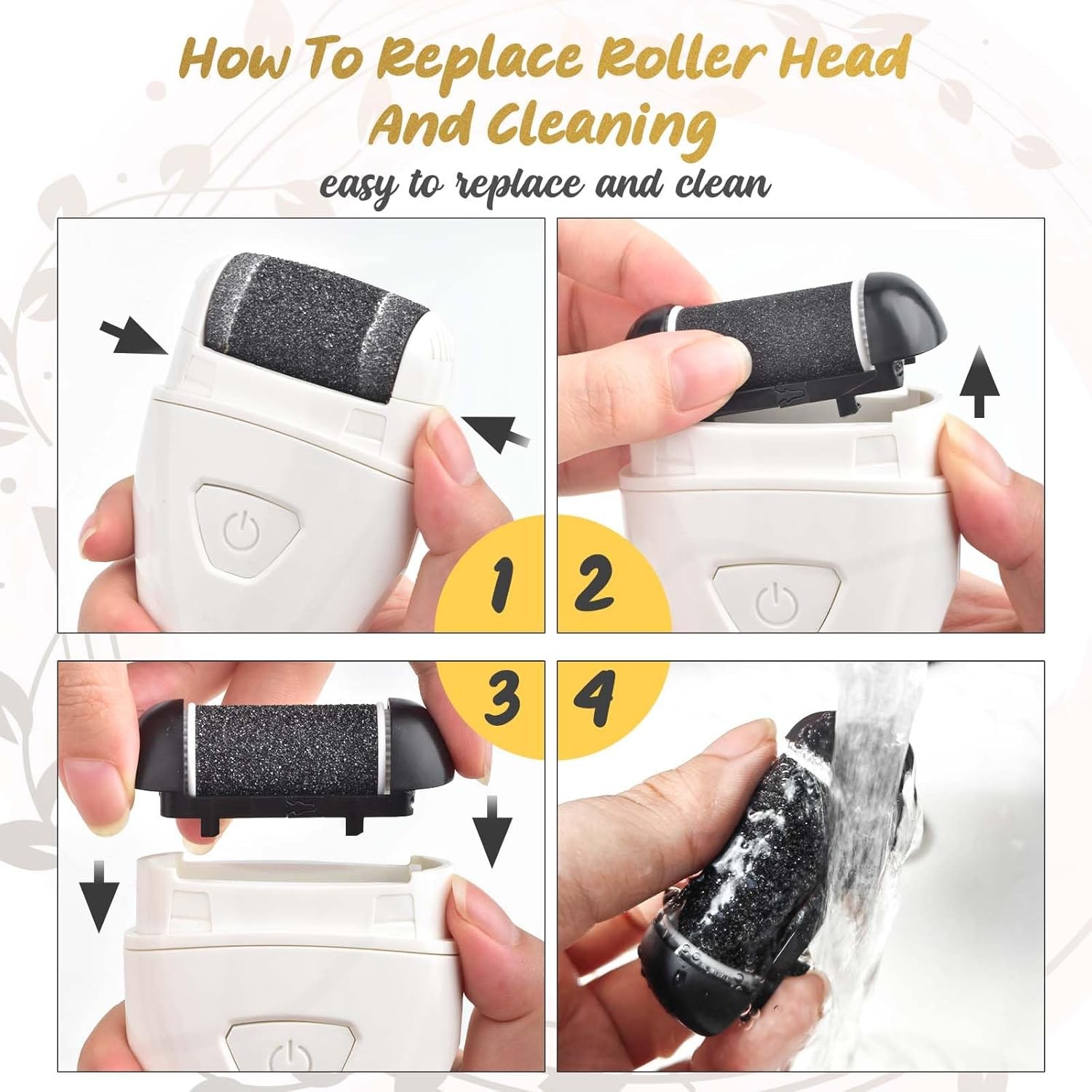 9 Pack Replacement Roller Heads for Electric Foot Callus Remover Refills Coarse