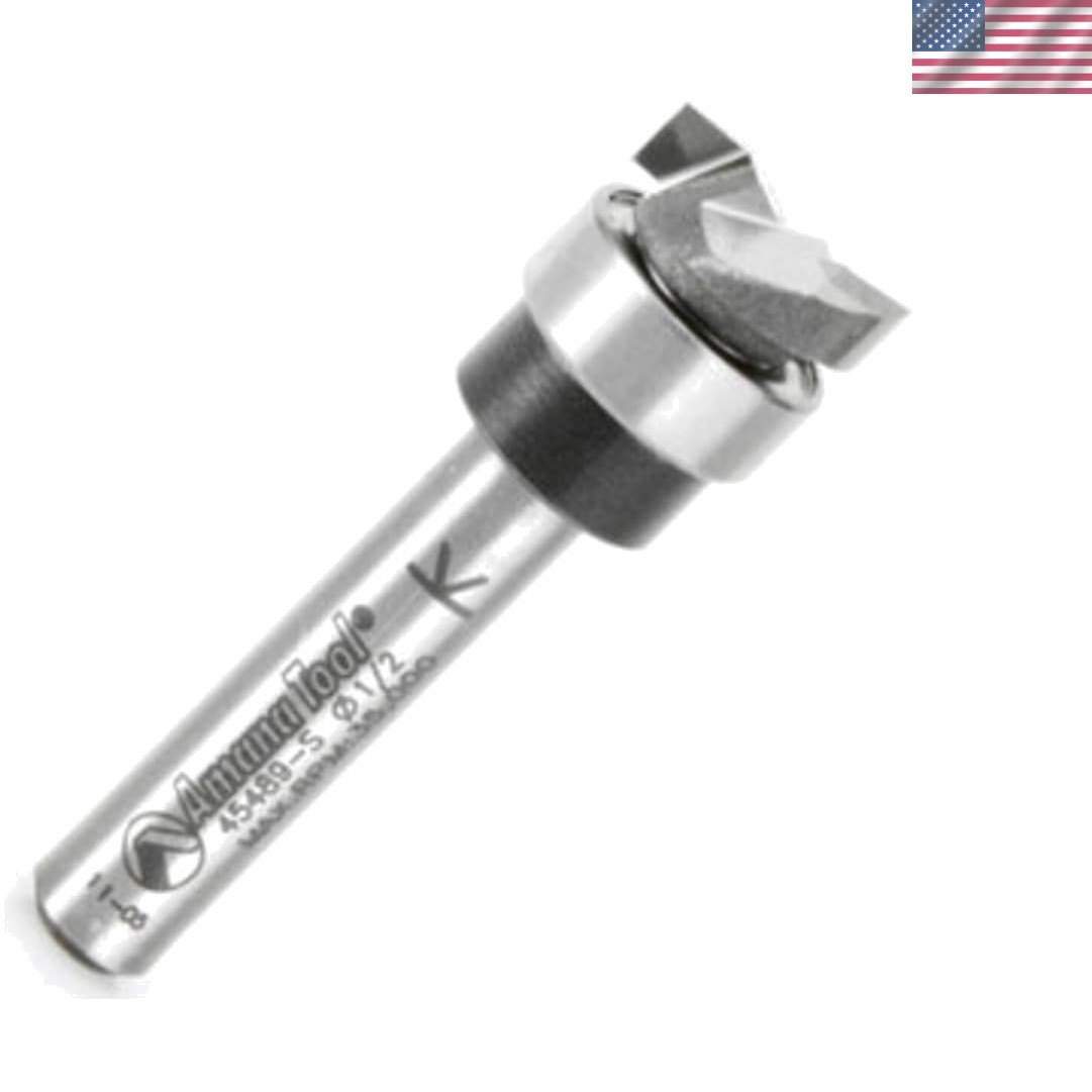 45489-S Carbide Tipped Dado Clean out 1/2 Dia x 1/8 x 1/4" Shank with Upp