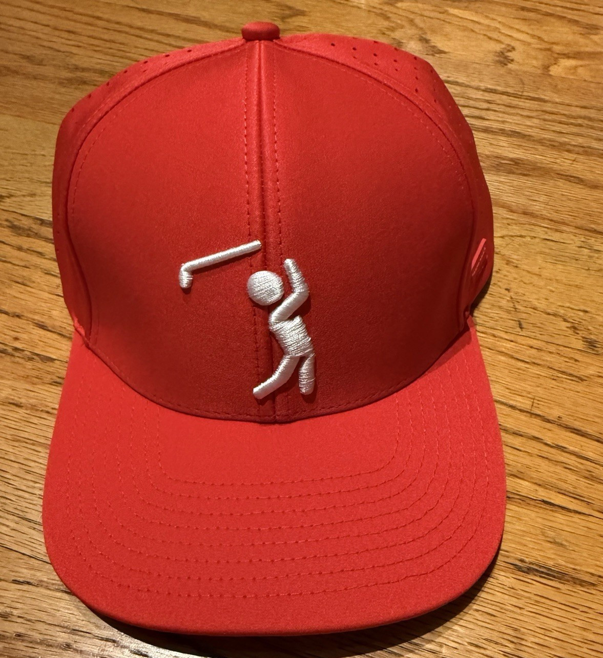 Bogey Bros Golf Dri-FIT Red/White Stretch Fit Breathable Hat Embroidered Logo