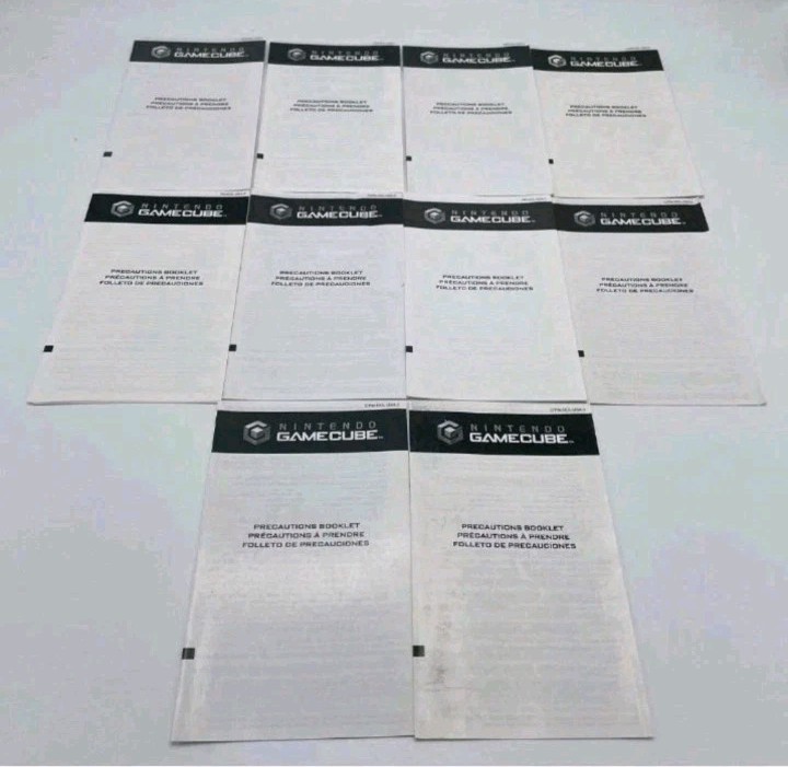 x10 OEM Nintendo Gamecube Health Safety Precautions Booklet Inserts AUTHENTIC