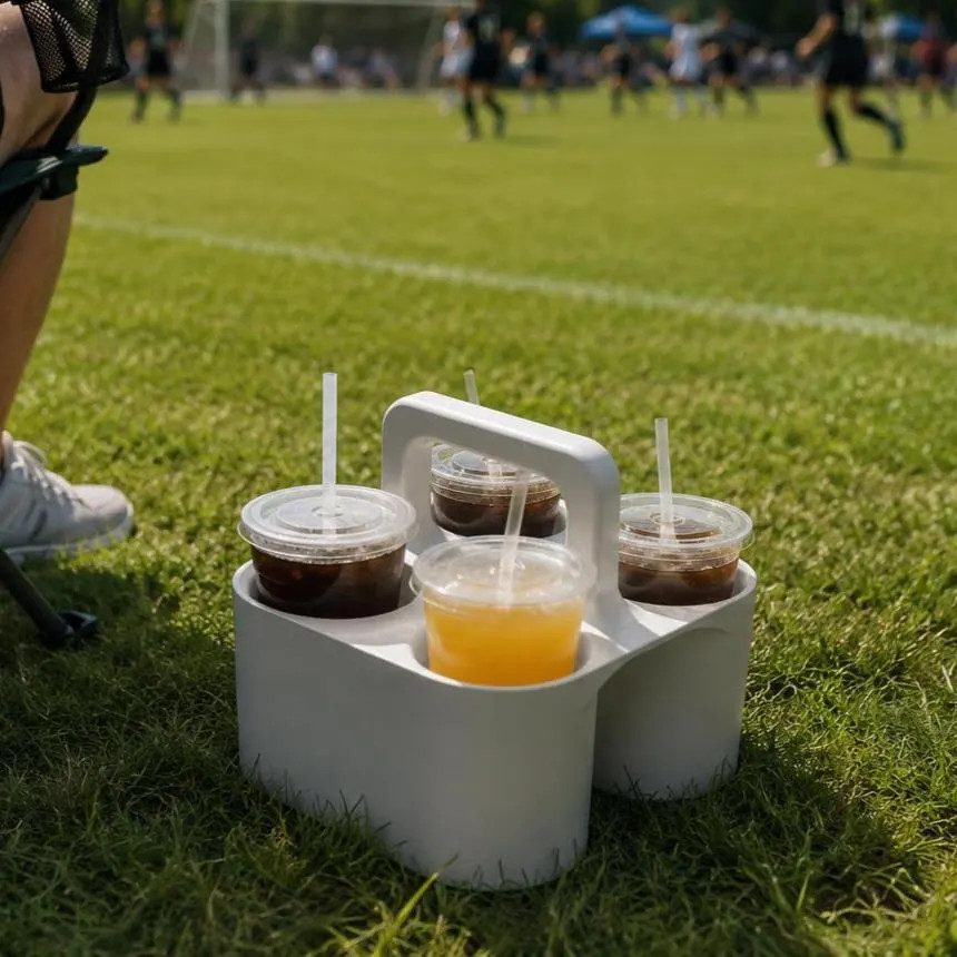 4 Cup Drink Carrier Holder for Sports Games, Tailgates and Picnics | Portable