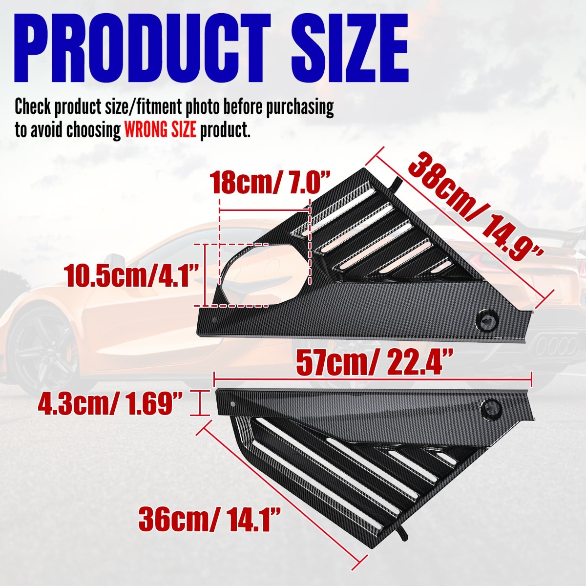 ABS For Corvette C8 2020+ Rear Strut Shock Tower Cover + Engine Bay Panel Covers