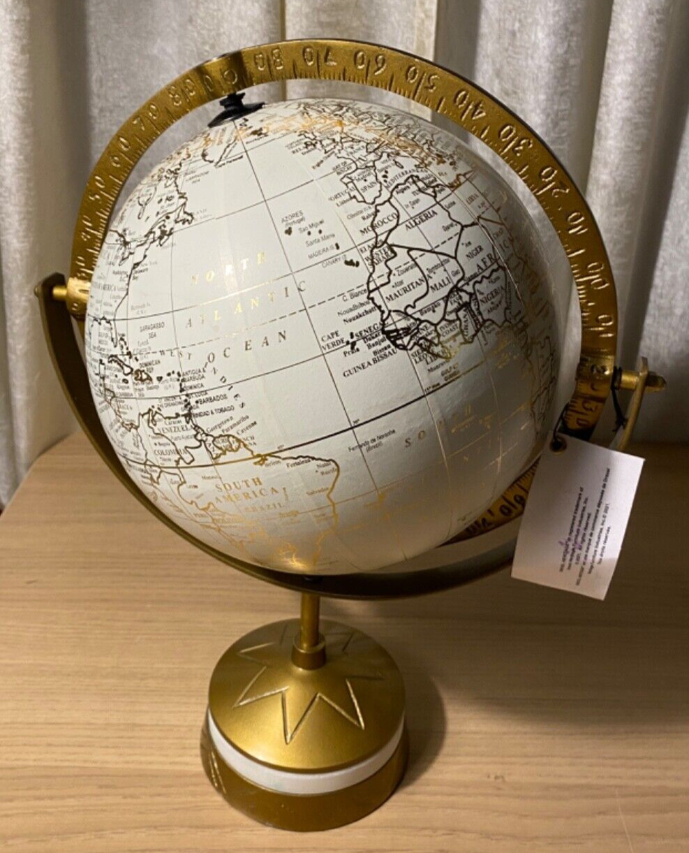 Drexel Heritage World Globe Rotates 8" Gold tone