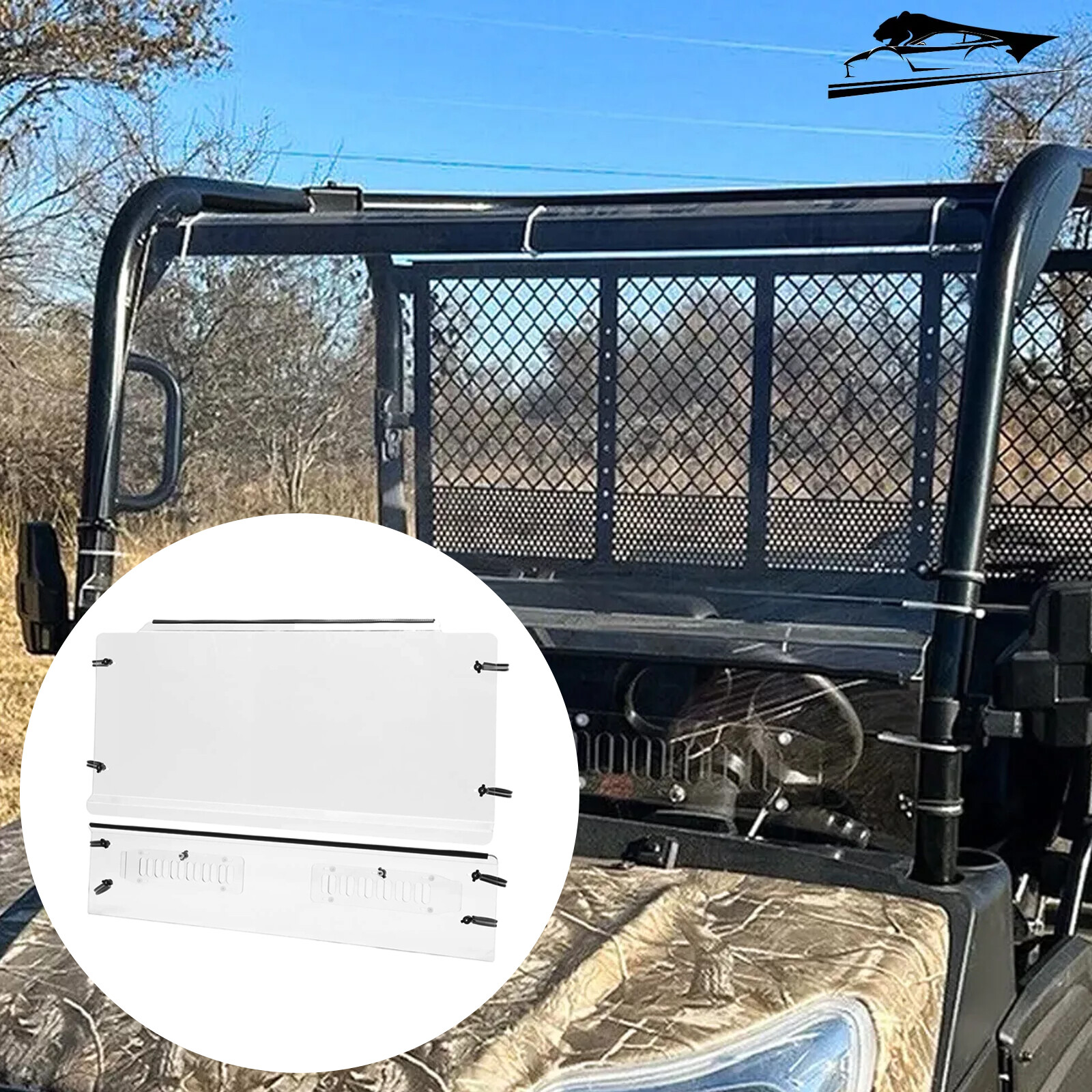 For RTV X900 X1120 X1140 2 PIECES MAX-FLO VENTED WINDSHIELD (2014-2025 Models)