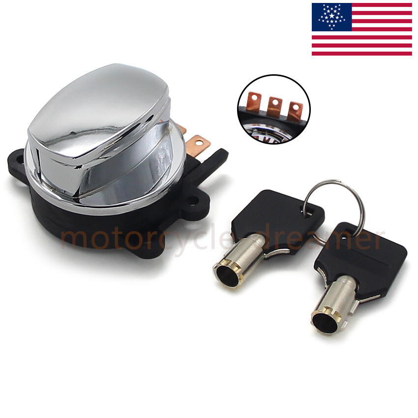 Chrome Ignition Switch & Keys For Harley FLHRCI ROAD KING CLASSIC FLHR FLHRI