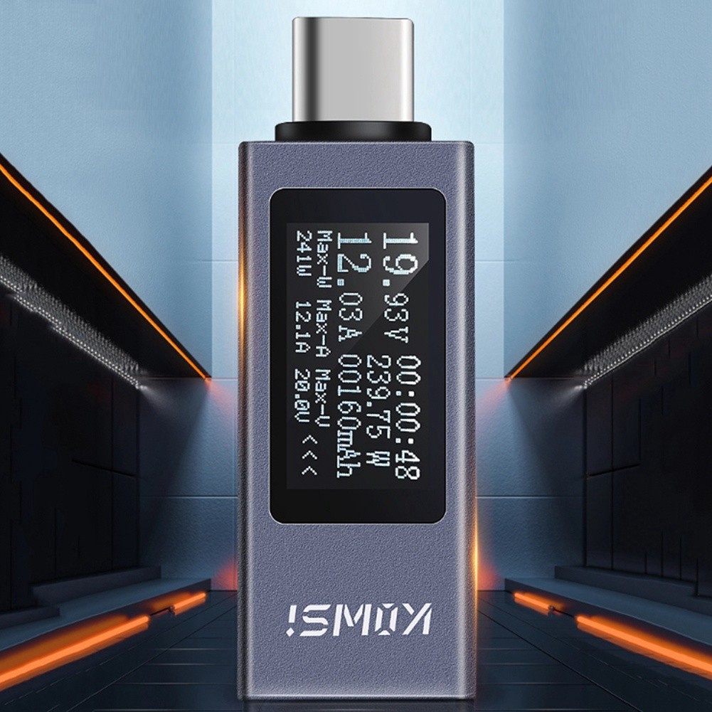 Type-C Multifunction Digital Display Ammeter Power Meter DC 4-30V 14792