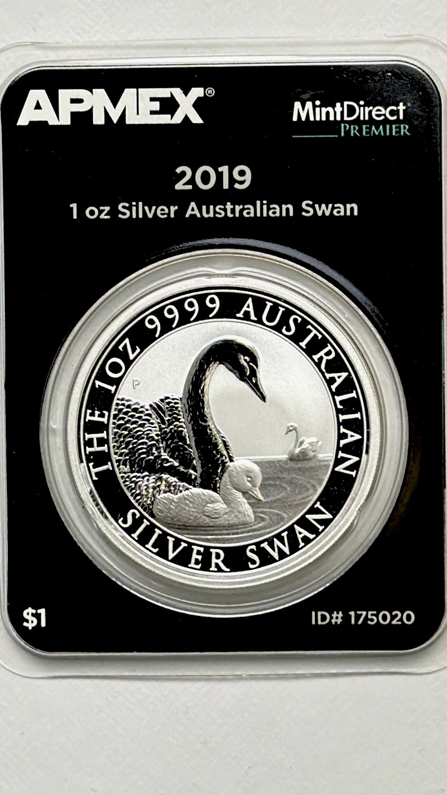 2019 Australian Swan 1 oz .9999 Fine Silver Coin APMEX Mint Direct Premier TEP