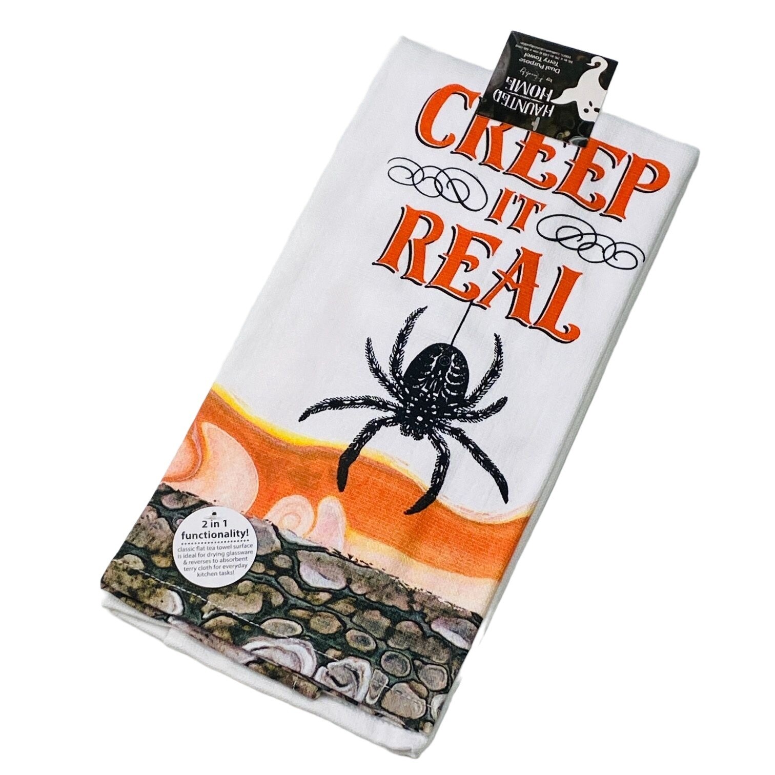 Kay Dee Designs Halloween Creep It Real Spider Web Dual Purpose Kitchen Towel