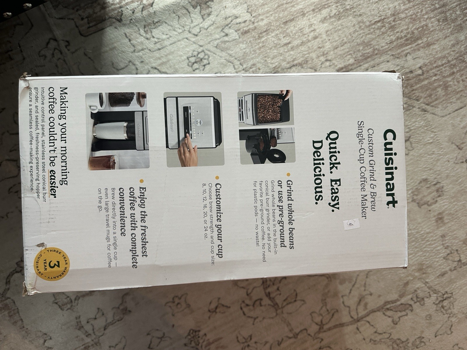 Cuisinart Custom Grind & Brew Single-Cup Coffee Maker DGB-30