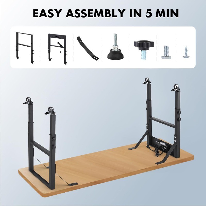 19.6-Inch Depth Workbench Frame, Height Adjustable 28.5" to 33.8"
