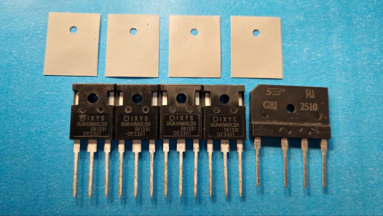 4x IXGR40N60C2D1 Tr-r + Rectifier GBJ 2510 + Insulation