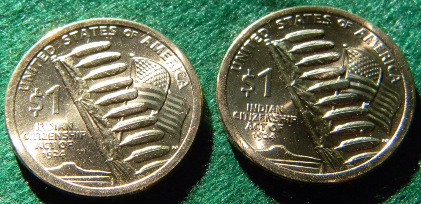 2024 P&D NATIVE AMERICAN INDIAN CITIZENSHIP DOLLAR COINS UNCIRCULATED 2 COIN SET