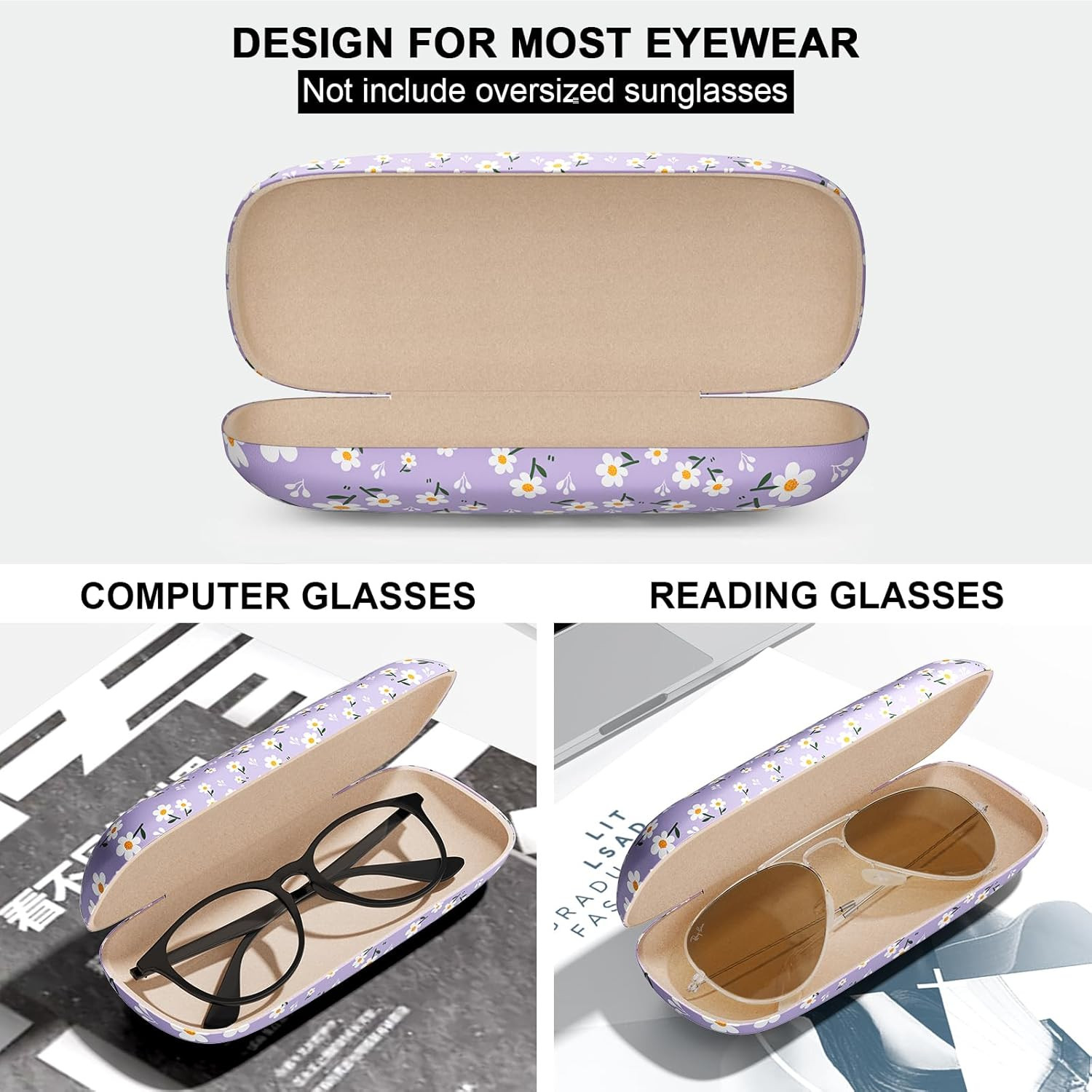 Eyeglasses Case, Hard Shell Protective Case for Glasses, Unisex for Women Men