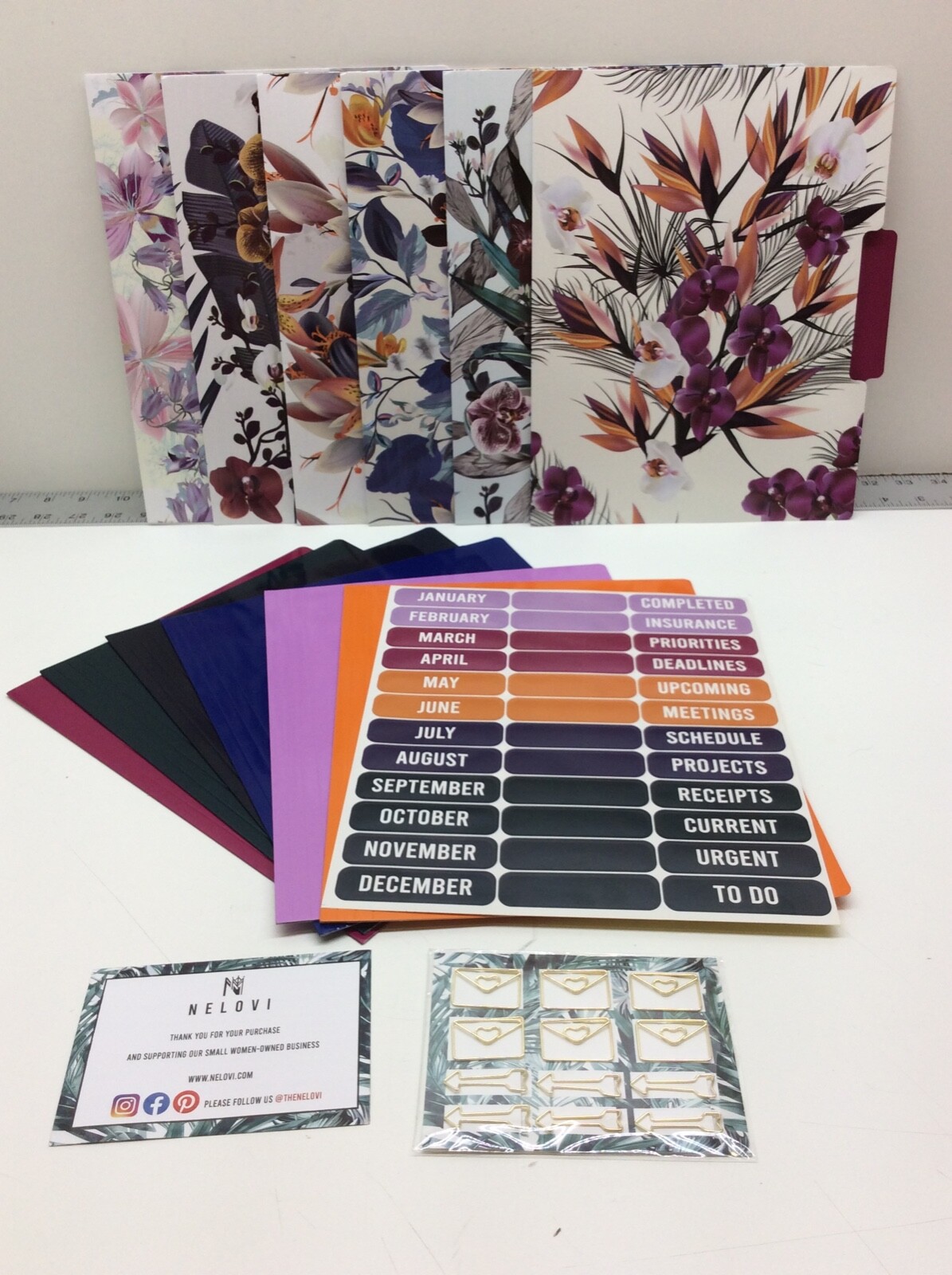 2 - Nelovi Decorative File Folders Set 12 Pack Letter Size