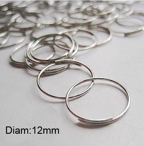 50PCS 12MM SILVER STAINLESS STEEL JUMP RINGS CONNECTOR