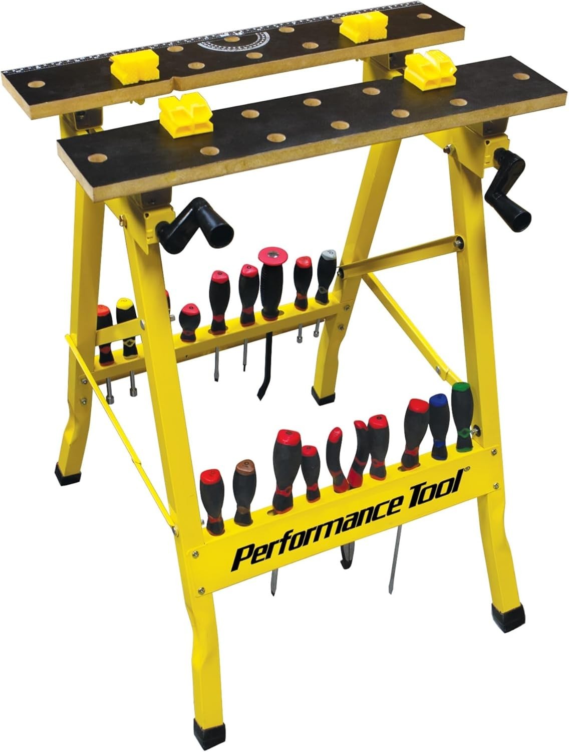 Compact Portable Workbench with 200 lbs Load Capacity for DIY Projects - Yellow