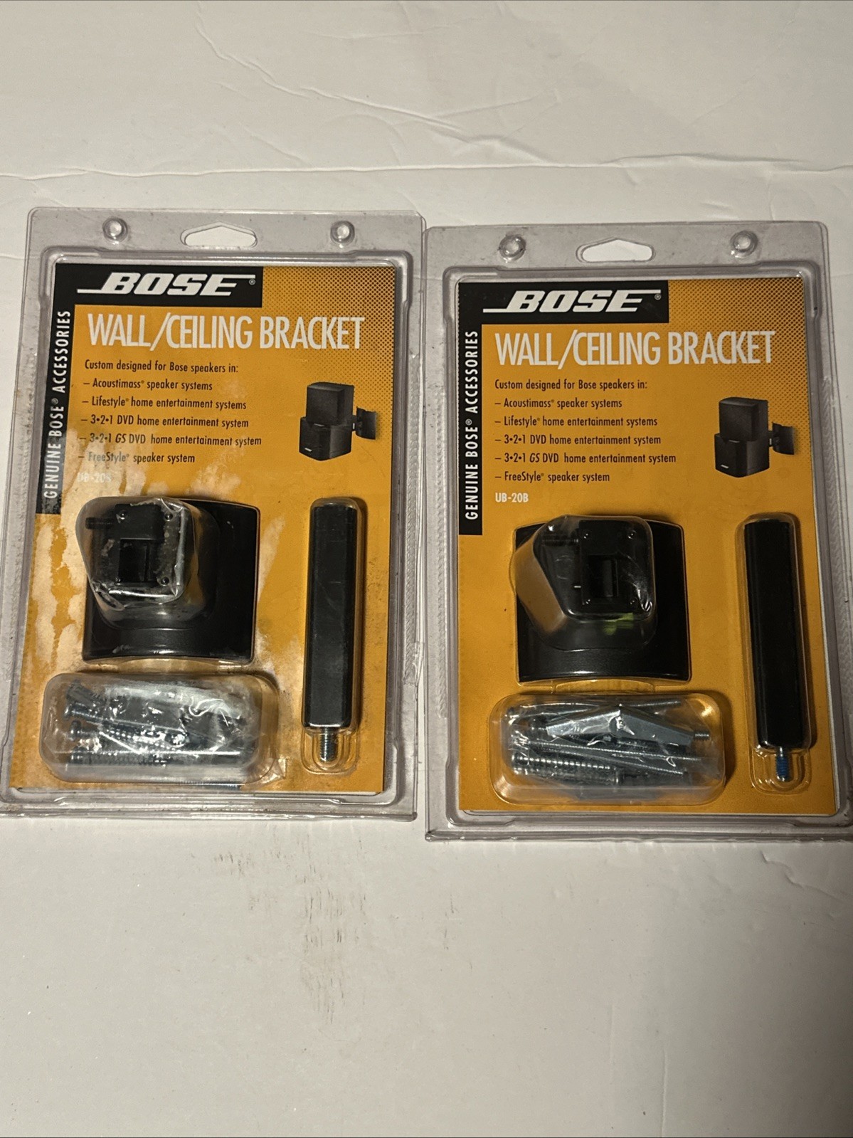 Bose Wall/Ceiling Cube Speaker Brackets Black UB-20 B Lot of (2) - GENUINE & NEW