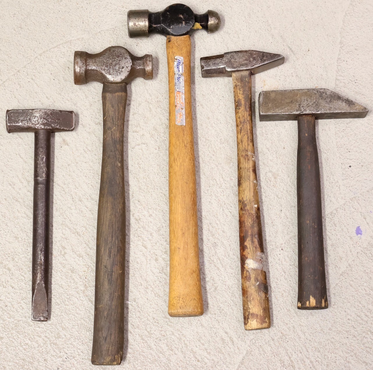 (5) Vintage Blacksmith - Farrier - Mechanic Hammers - Blue Point / Mt Top Tools